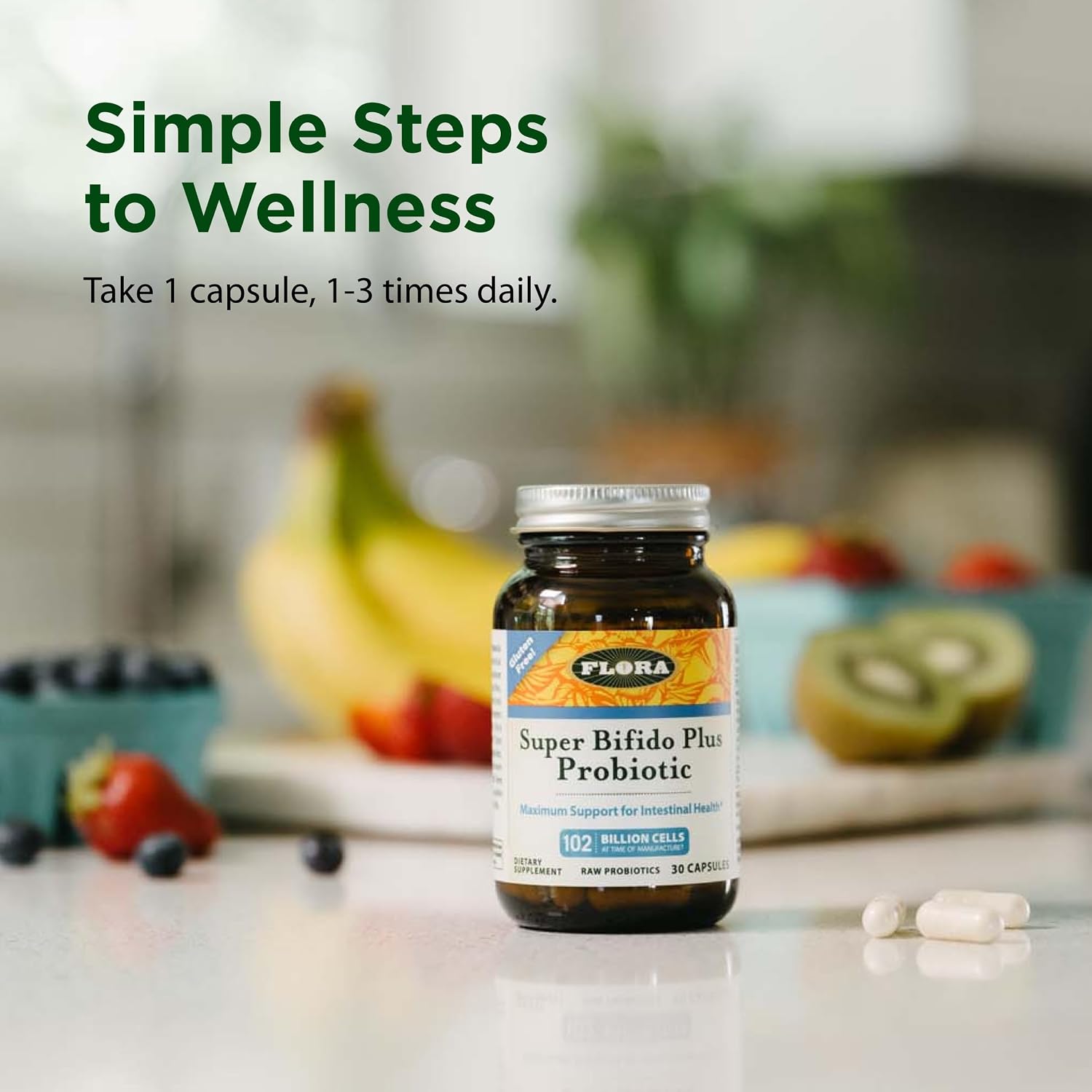 Flora - Super Bifido Plus Probiotic - Daily Probiotic - Supports Gut & Digestive Health - 102 Billion CFU - Bifidobacterium & Lactobacillus Strains