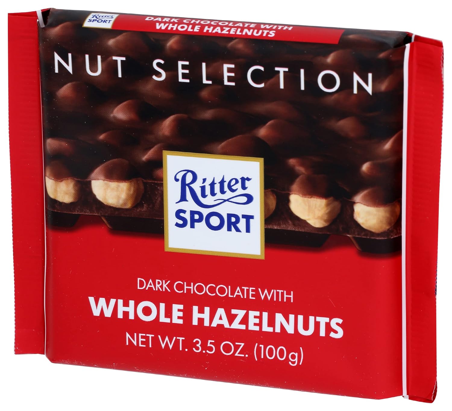 Ritter Sport Chocolate Bars with Nuts (Dark Chocolate with Hazelnuts, 3.5 Ounce (Pack of 10))