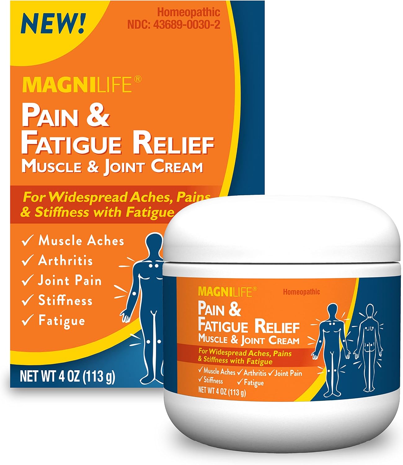 MagniLife Pain and Fatigue Relief Cream, 4 oz, Fast-Acting Relief for Fibromyalgia Symptoms, Muscle Aches & Joint Pain, Helps Relieve Soreness & Tenderness, Deep Penetrating Formula