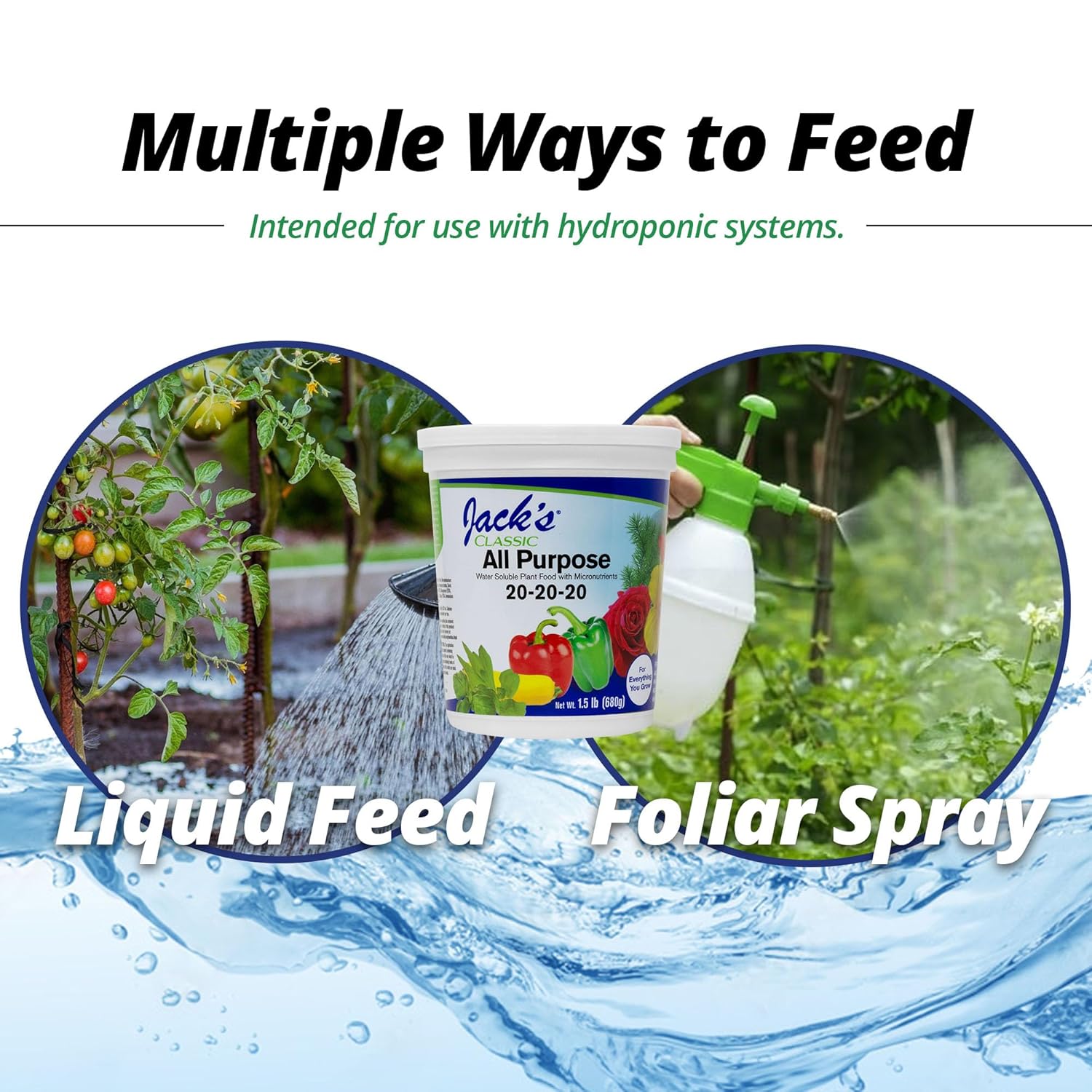 Jack's Classic All Purpose 20-20-20 Water Soluble Plant Food (1.5lbs) | Powdered, Targeted Micronutrient Package, Promotes Growth, Green-Up