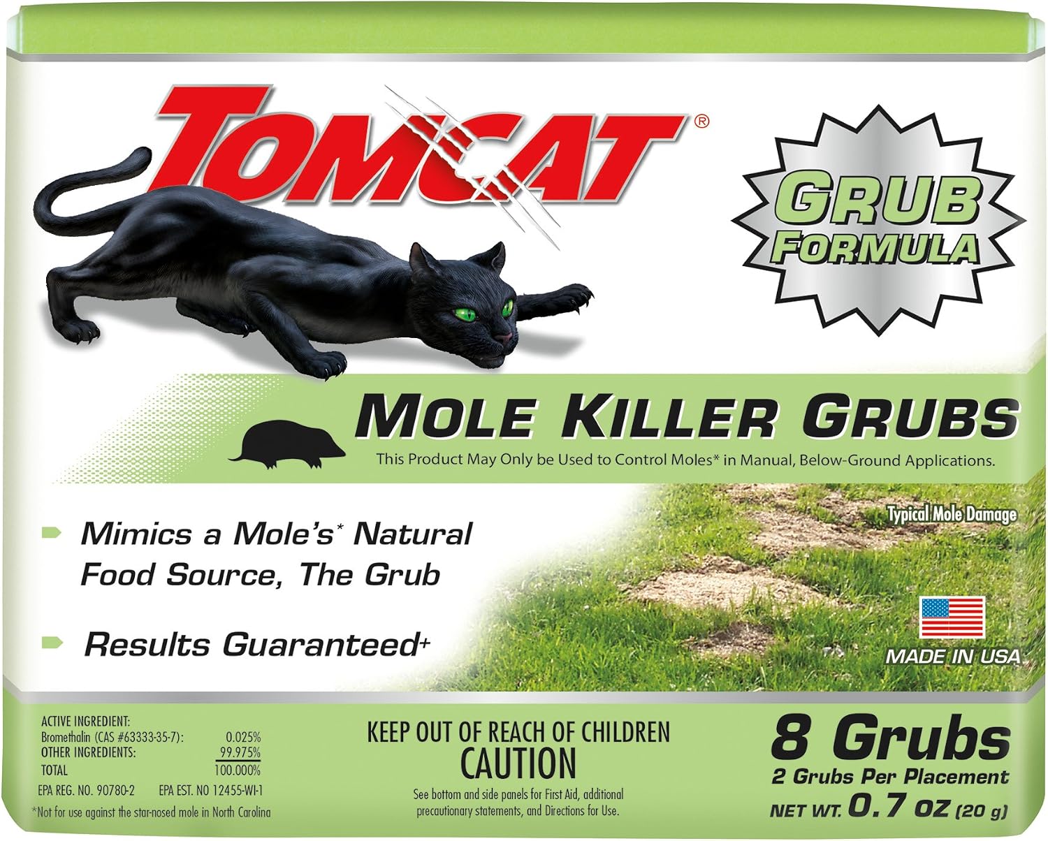 Tomcat Mole & Gopher Repellent Granules, 4 lbs. | Mole Repellent Granules Formulated with Castor Oil, For Lawns