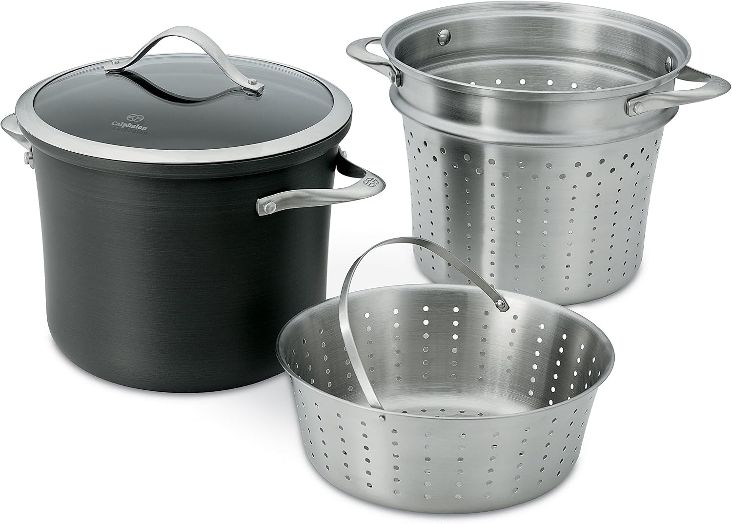 Calphalon Contemporary Hard-Anodized Aluminum Nonstick Cookware, Stock Pot, 8-quart, Black