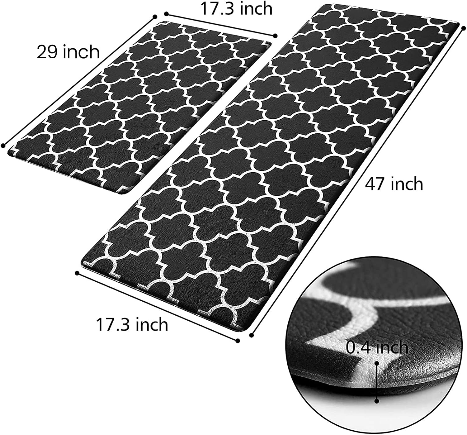 KMAT Kitchen Mat Set of 2,Cushioned Anti-Fatigue Kitchen Mats for Floor