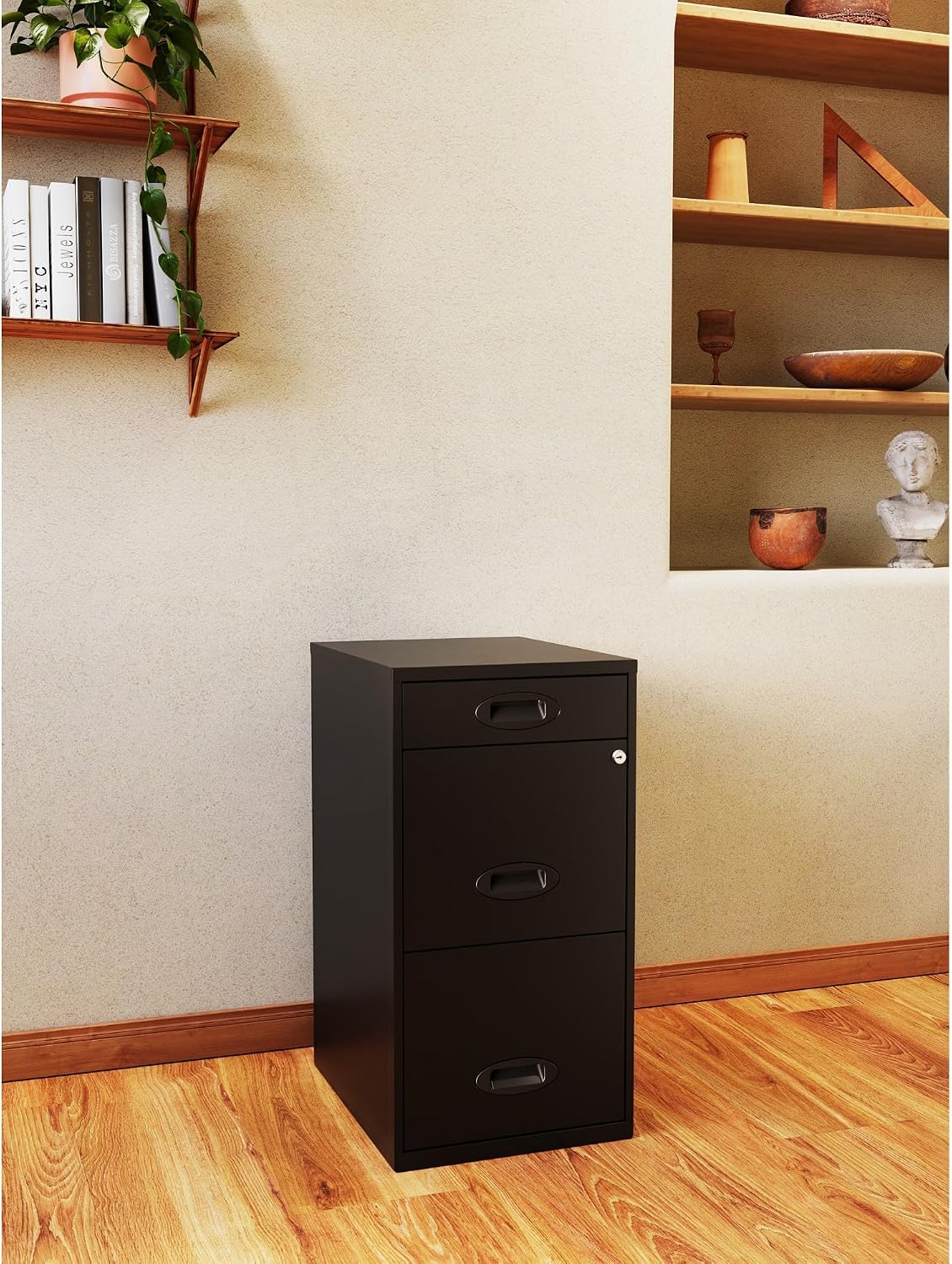 Realspace® SOHO 18" D 3-Drawer Organizer Vertical File Cabinet, Black