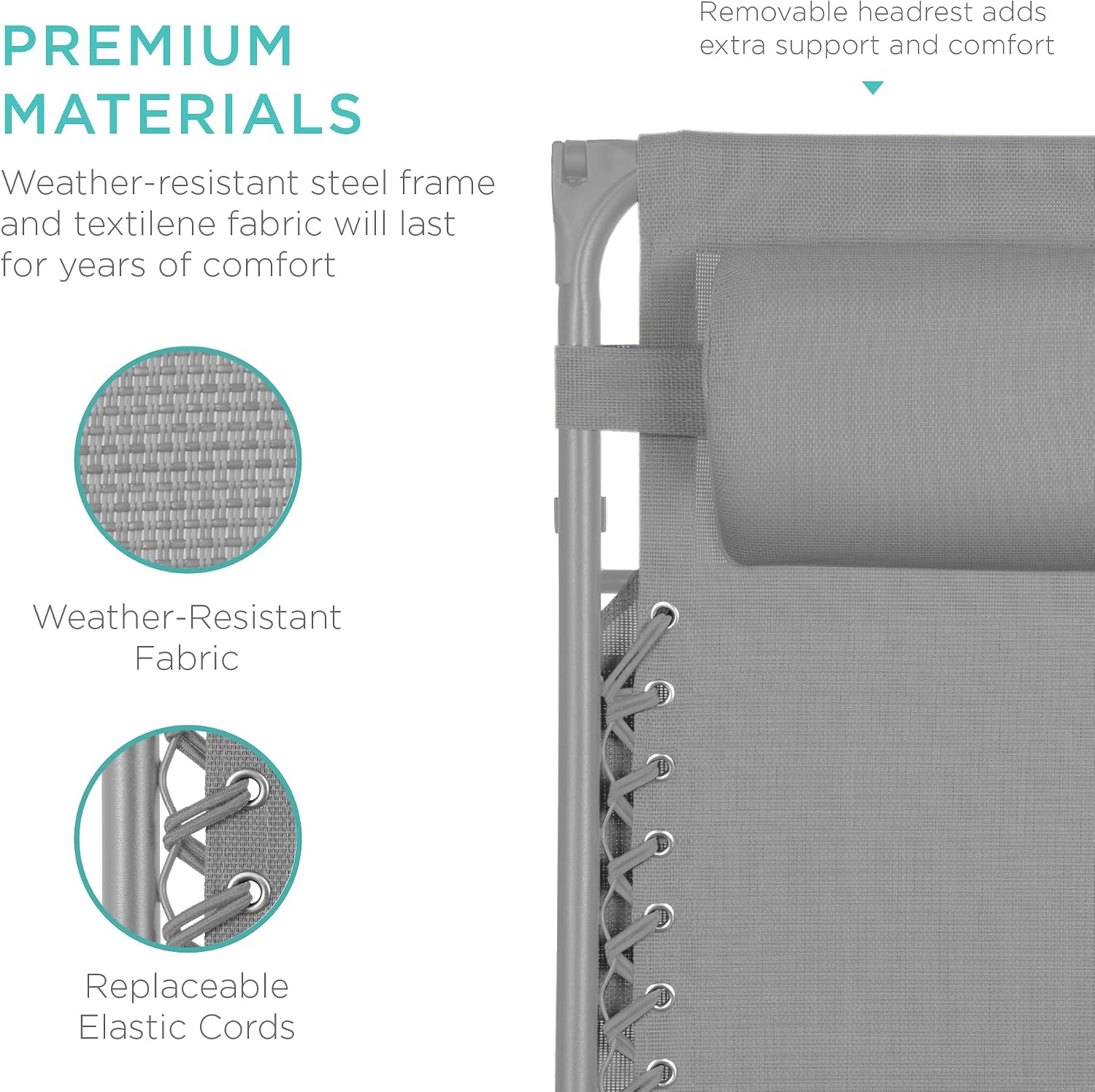 Best Choice Products Folding Zero Gravity Outdoor Recliner Patio Lounge Chair w/Adjustable Canopy Shade, Headrest, Side Accessory Tray, Textilene Mesh - Beige