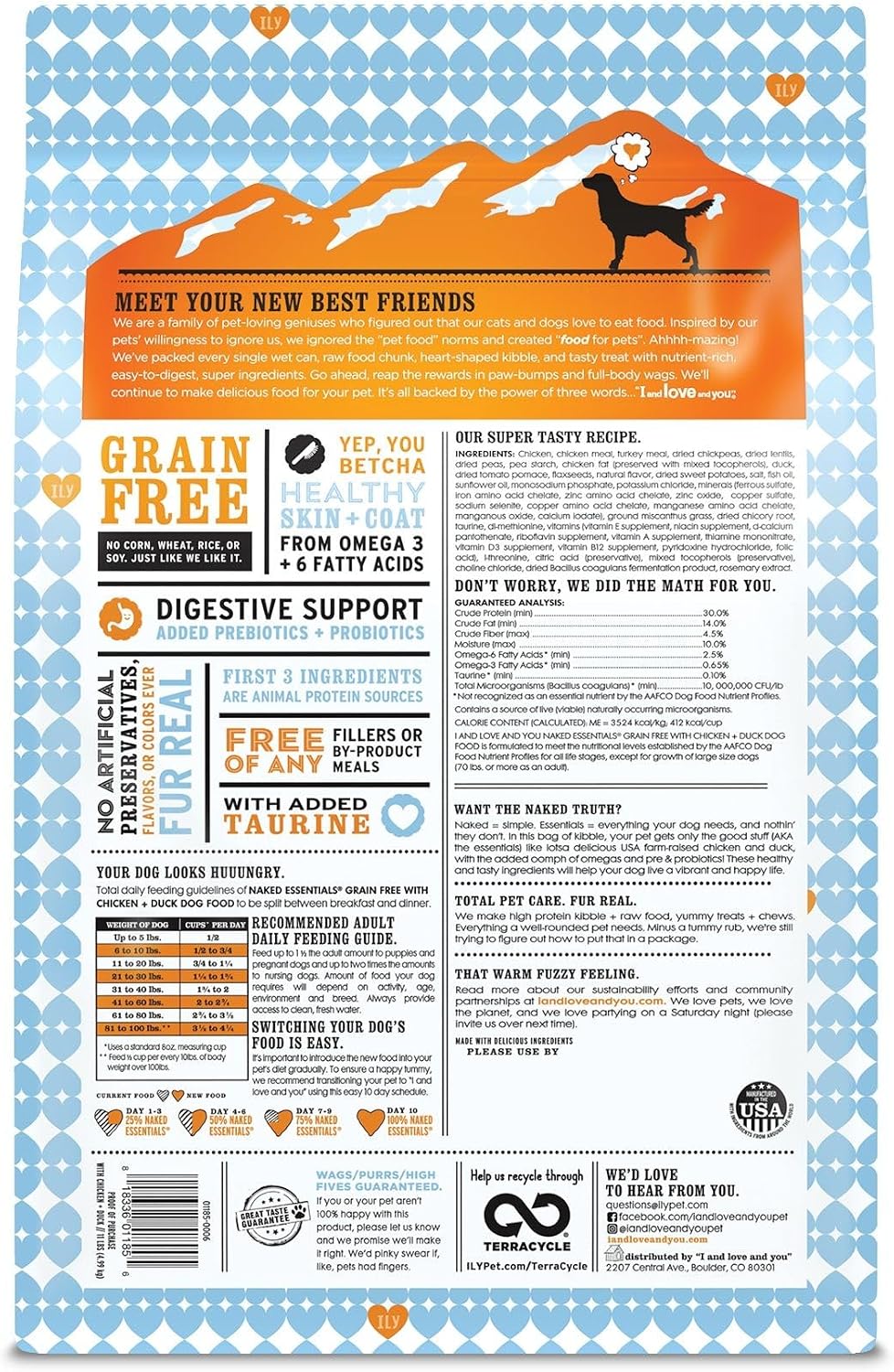 I and love and you Naked Essentials Dry Dog Food - Lamb + Bison - High Protein, Real Meat, No Fillers, Prebiotics + Probiotics, 4lb Bag