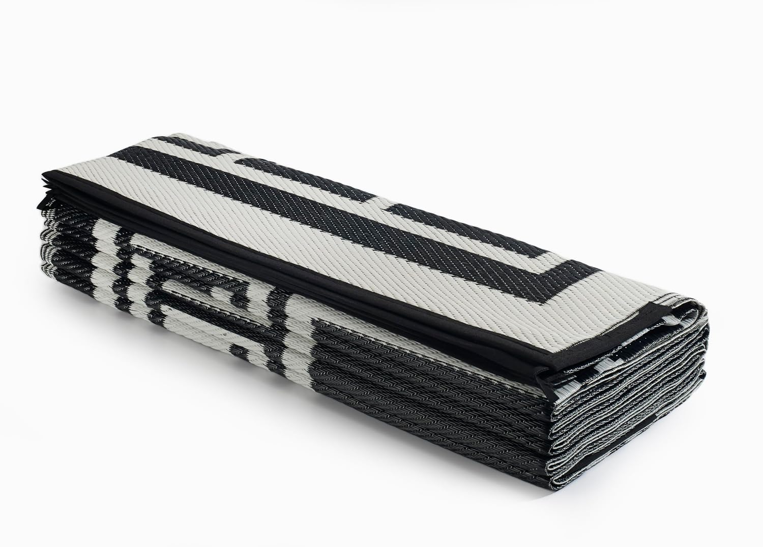 FH Home Outdoor Camping Rug - Waterproof, Fade Resistant, Reversible - Premium Recycled Plastic - Striped - Large Patio, Deck, Sunroom