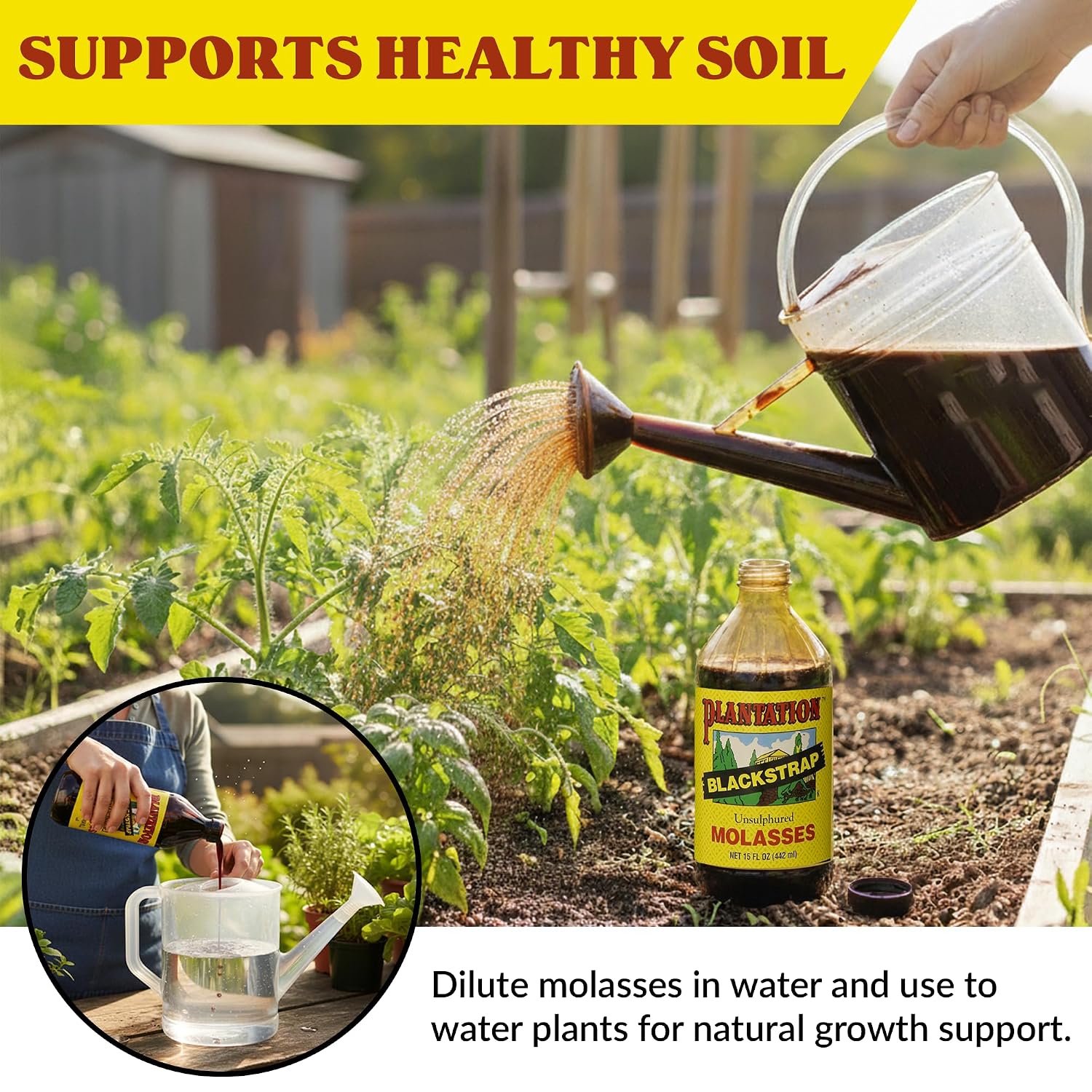 Plantation Blackstrap Molasses 31 oz – Unsulphured Blackstrap Molasses, Rich Natural Sweetener for Baking, BBQ, Baked Beans, Gingerbread & Beverages