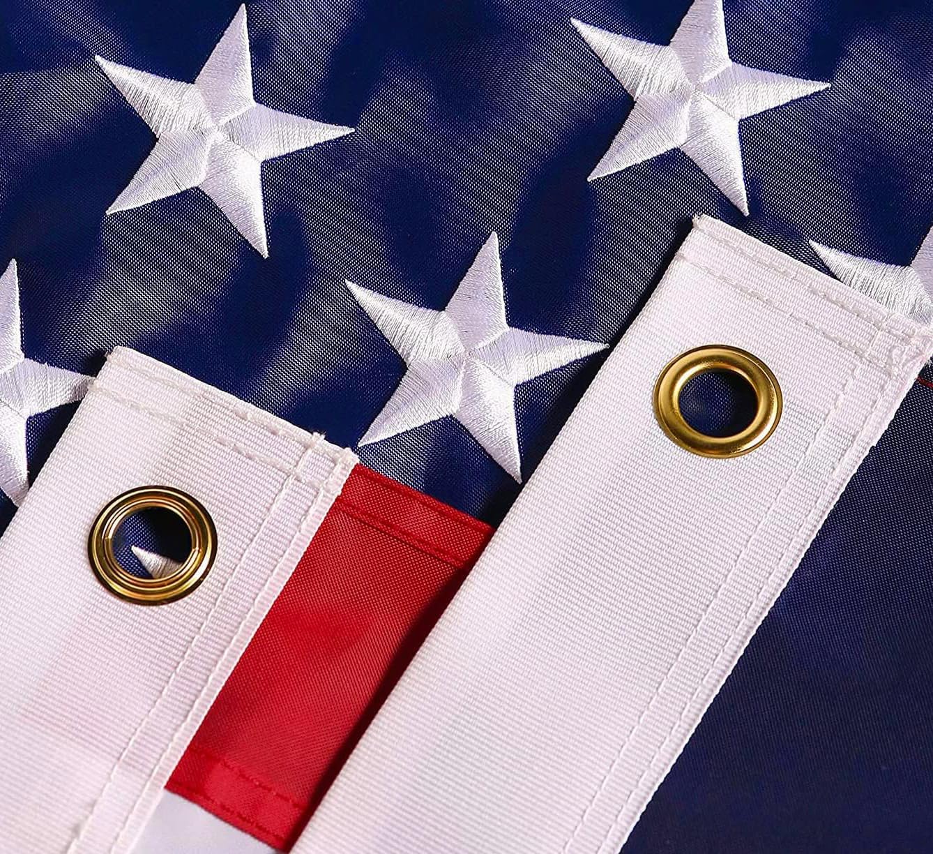 American Flag 6x10 ft: Long Lasting and Heavy Duty Nylon US Flags | Embroidered Stars, Sewn Stripes, Brass Grommets, UV Protection Perfect for Outdoors! USA Flag