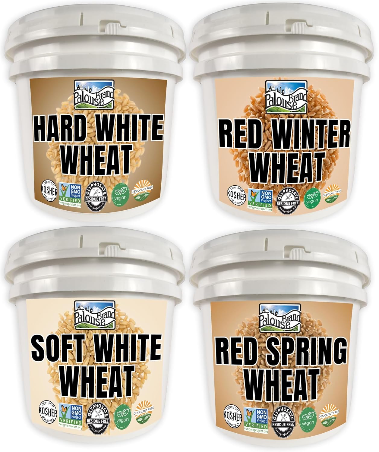 Palouse Brand Certified Glyphosate Residue Free Soft White Wheat Berries | 25 LBS Bulk | Family Farmed in Washington State | Sproutable | Non-GMO Project Verified | Kosher