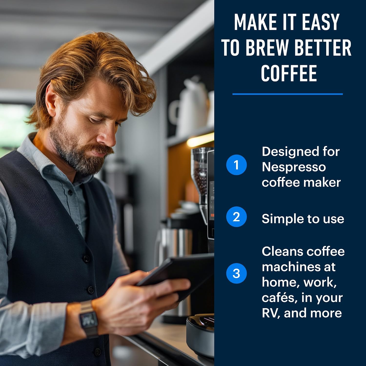 Essential Values Universal Descaling Solution, Made in the USA for Delonghi, Keurig, Breville,Nespresso (2 Uses) Coffee Machine Descaler Cleaner for all Automatic Coffee Makers & Espresso Machines