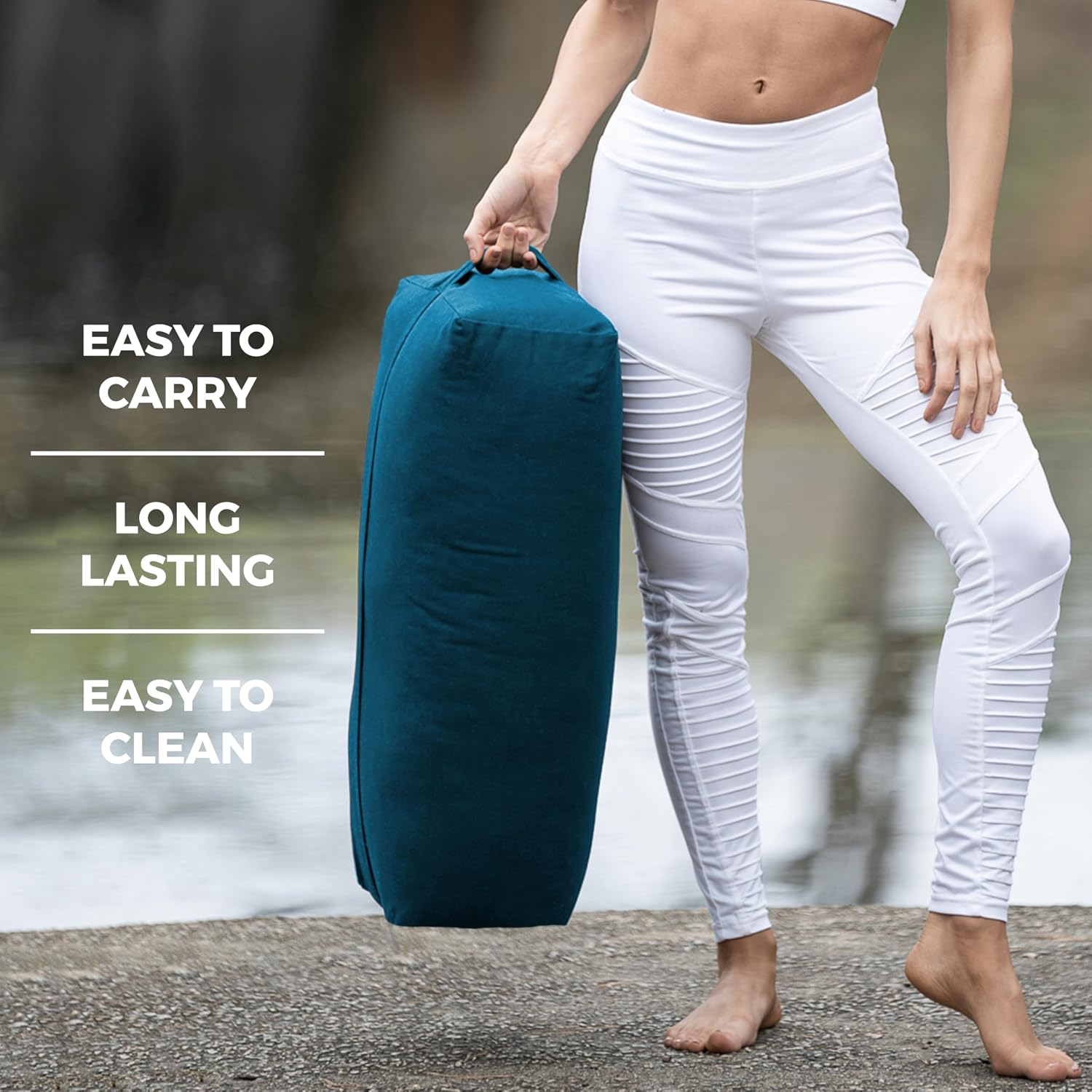 Firm Large Yoga Bolster, 24x12x6in