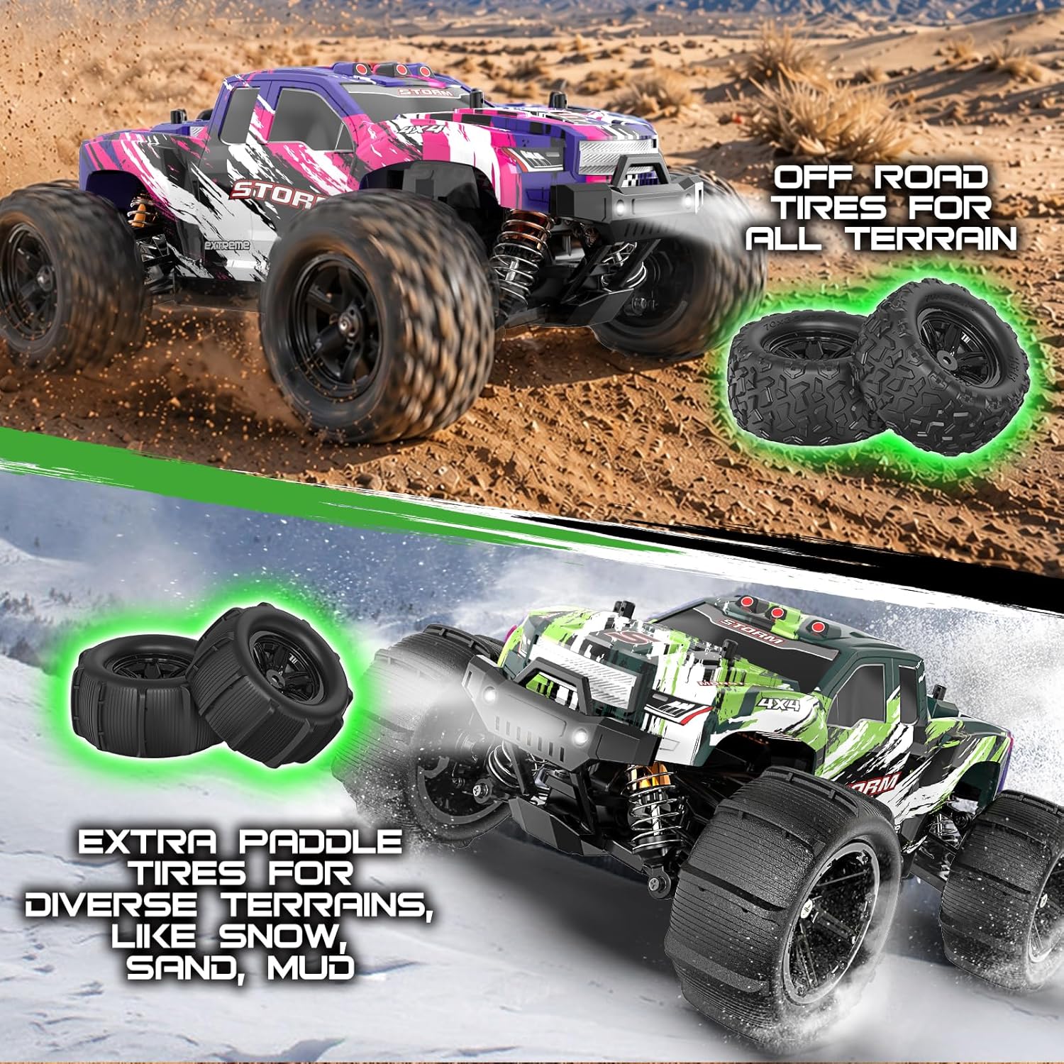 1:18 All Terrain RC Car for Adults & Boys (HS18-05), 4WD Off-Road RC Truck High Speed Fast 40+ KPH