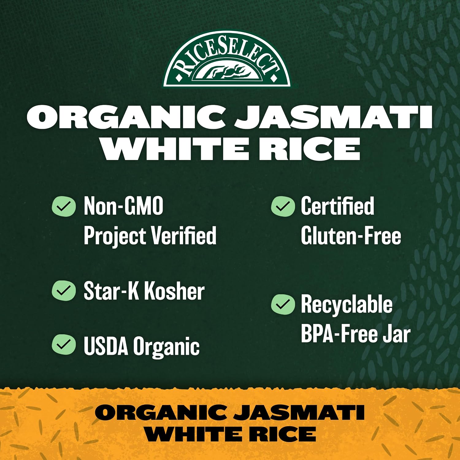 RiceSelect Organic Texmati White Rice, Long-Grain Basmati Rice