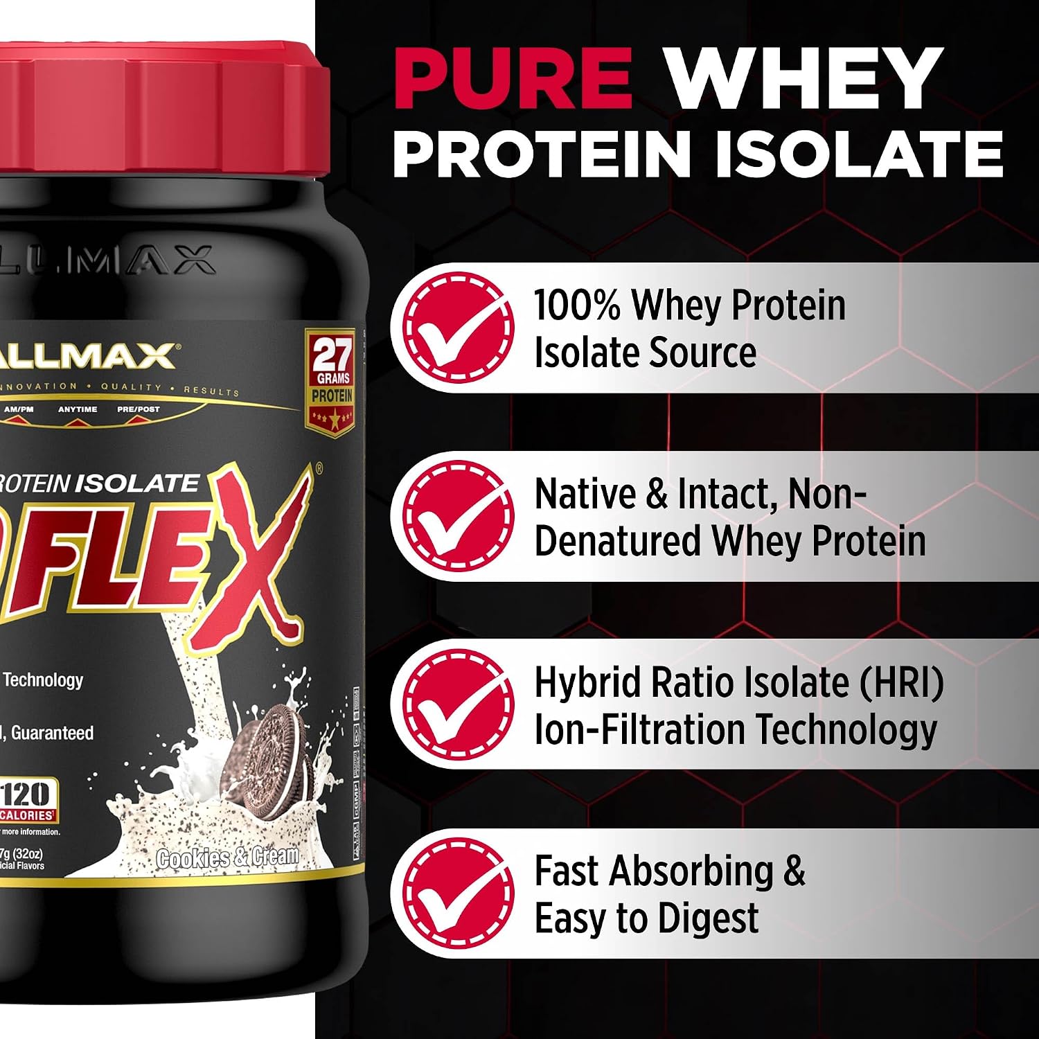 ALLMAX ISOFLEX Whey Protein Isolate, Chocolate Peanut Butter, 5 lb