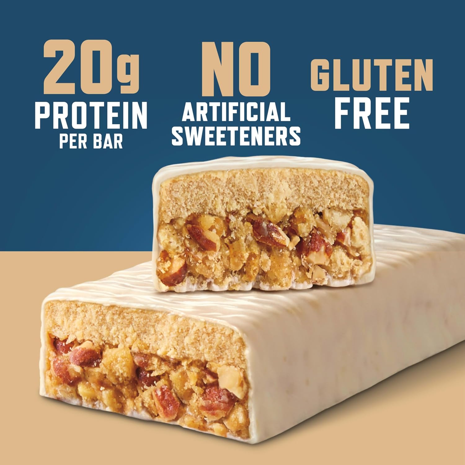 CLIF BUILDERS Protein Bars - Vanilla Almond Flavor - 20g Plant Based Protein - Gluten Free - Non-GMO - Low Glycemic - No Artificial Sweeteners - 2.4