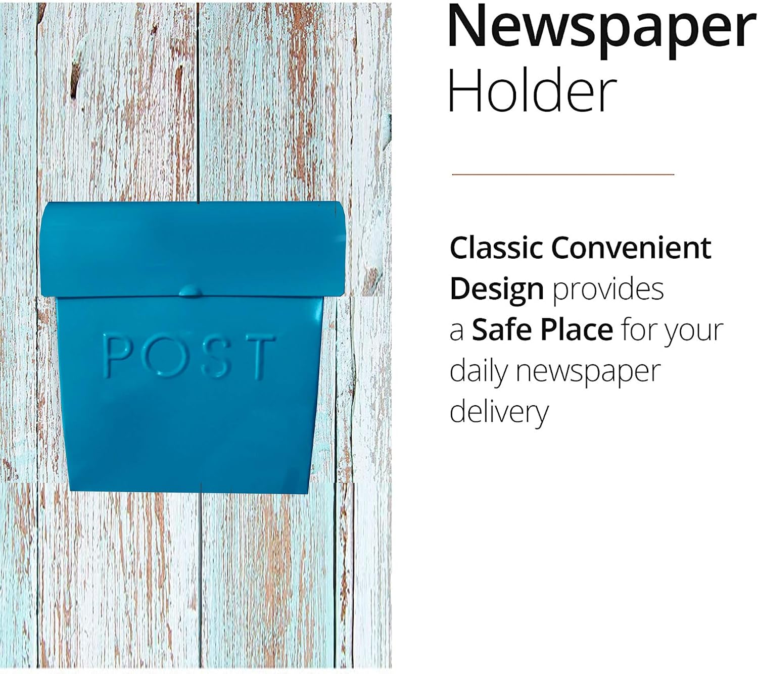 NACH Mailboxes for Outside Wall Mount, 12 x 11.2 x 4.5 inch, Black Mailbox, Waterproof Mailbox with Outdoor Newspaper Holder - The Euro Mailbox