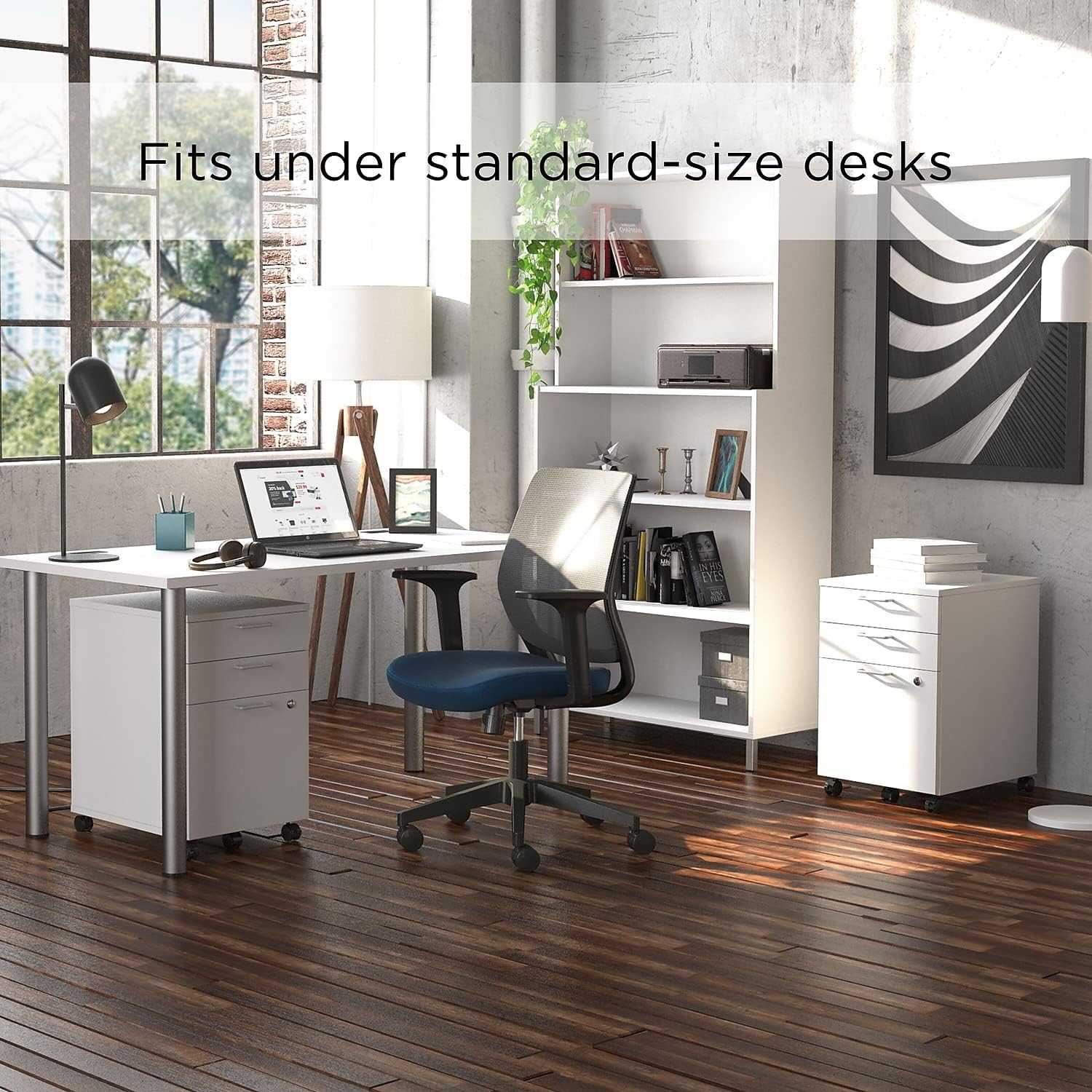 Union & Scale Staples Essentials 3-Drawer Vertical File Cabinet, Letter & Legal Size Documents, Lockable & Mobile, 21.3" D x 15.6" W x 24.3" H, Natural