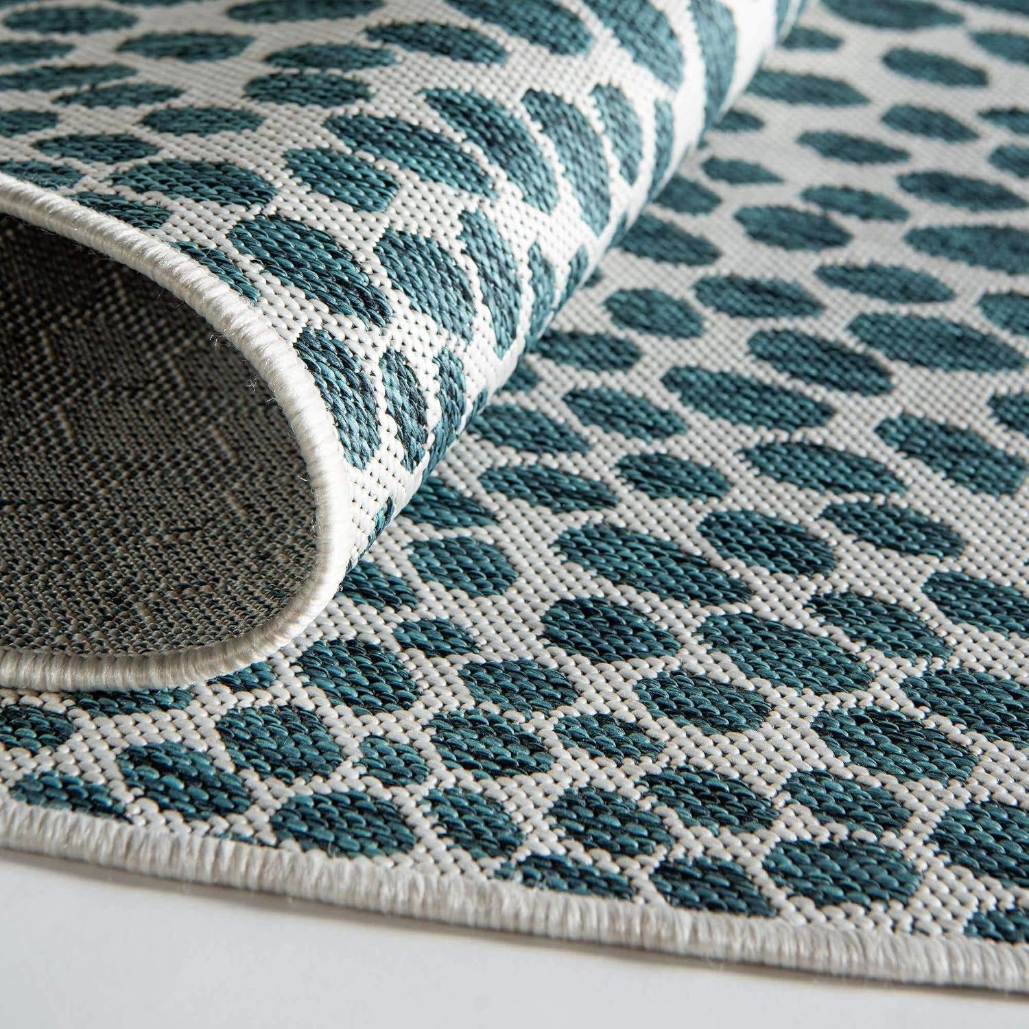 Unique Loom Outdoor Collection Area Rug - Cape Town (9' x 12' Rectangle, Blue/Ivory)