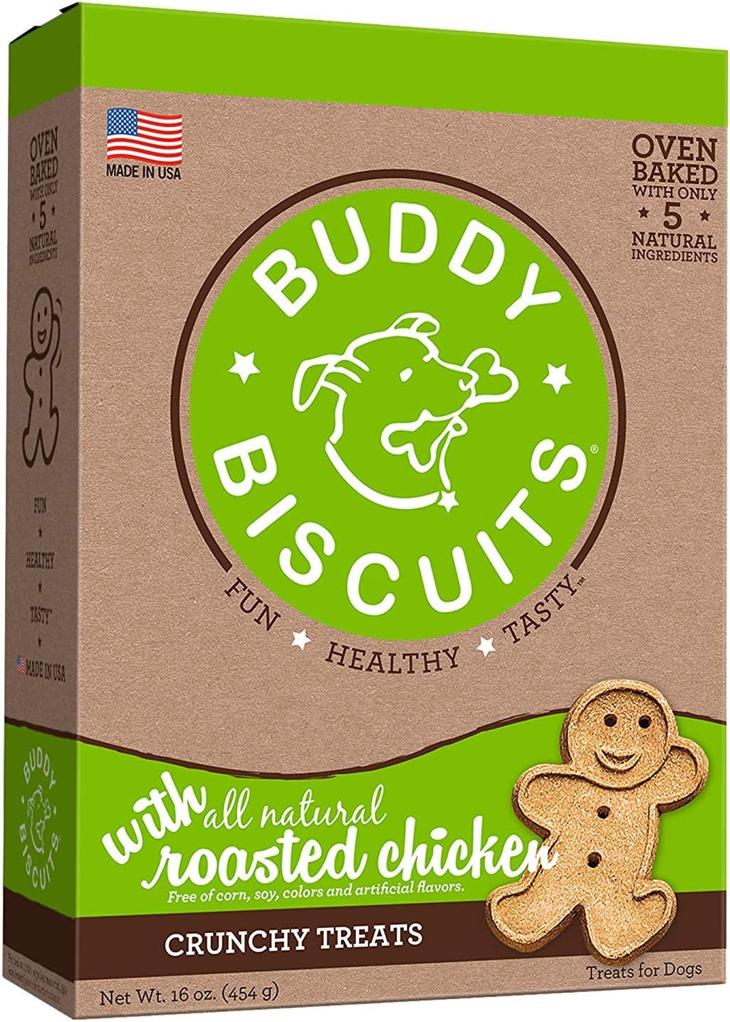 Buddy Biscuits Oven-Baked, Healthy Whole-Grain, Crunchy Treats for Dog