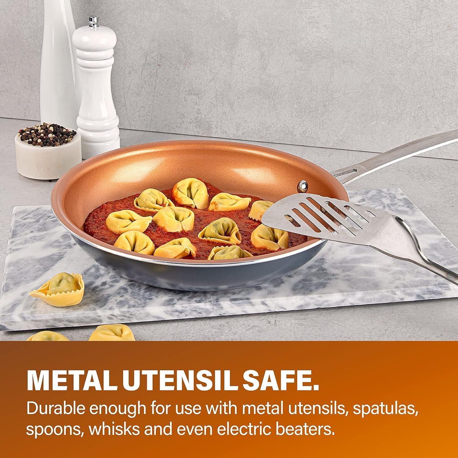 Gotham Steel Hard Anodized Pots and Pans Premium Cookware Set with Ultimate Nonstick Ceramic & Titanium Coating, Oven and Dishwasher Safe, Copper