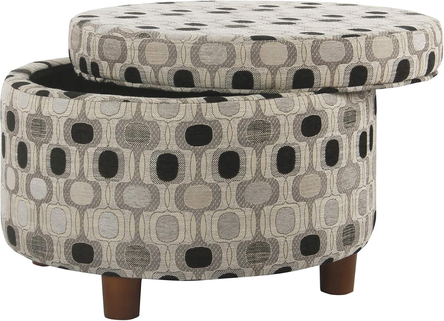 HomePop 24" Large Leatherette Storage Ottoman - Distressed Brown Faux Leather