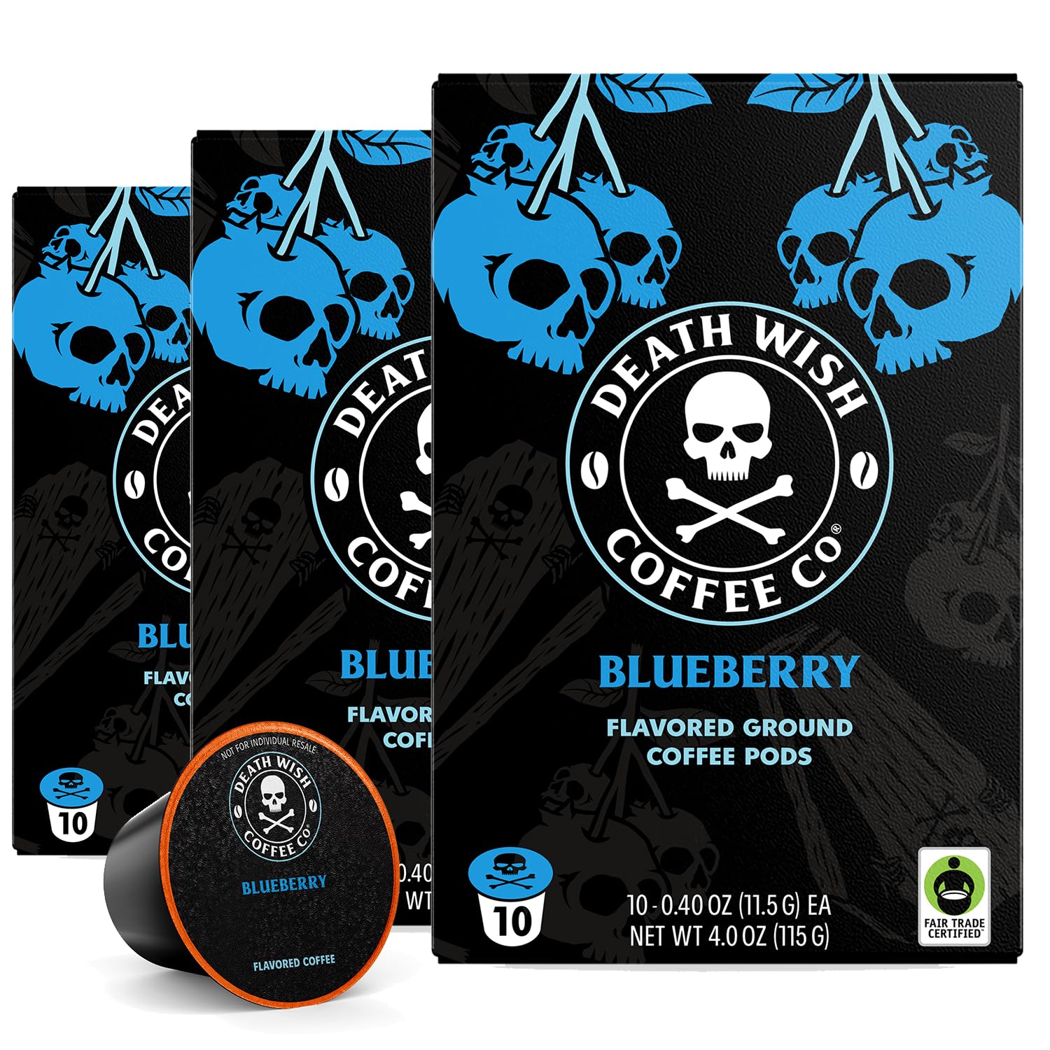 Death Wish Coffee Dark Roast Single Serve Coffee Pods, Organic, 50 Count | Fair Trade Arabica & Robusta, Baker's Chocolate & Cherry Notes, Low Acidity, Heavy Smooth Body, Bold & Intense