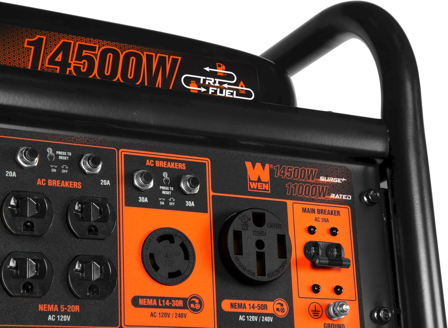 WEN 11,000-Watt 120V/240V Dual Fuel Portable Generator with Wheel Kit and Electric Start (DF1100T)