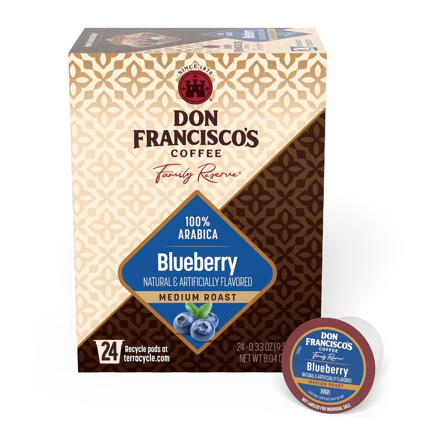 Don Francisco's Hawaiian Hazelnut Coffee Pods, Medium Roast, 24ct | Compatible with Keurig Coffee Pod Brewers, 100% Arabica Coffee, Convenient Single Serve Brewing, Fresh Brew in Every Cup