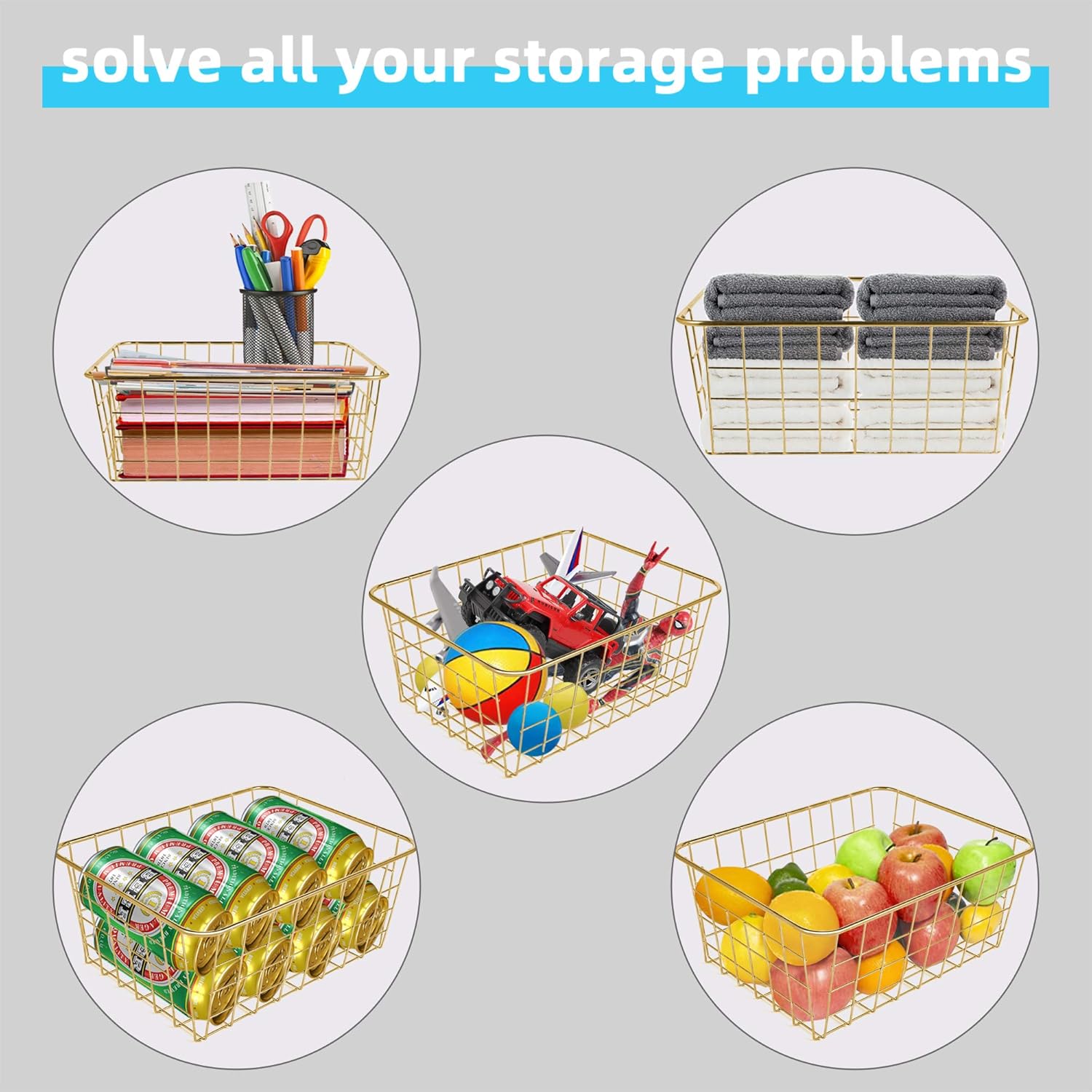 Wire Baskets for Organizing 4 Pack Pantry Baskets For Storage 11x8.7x4.7in