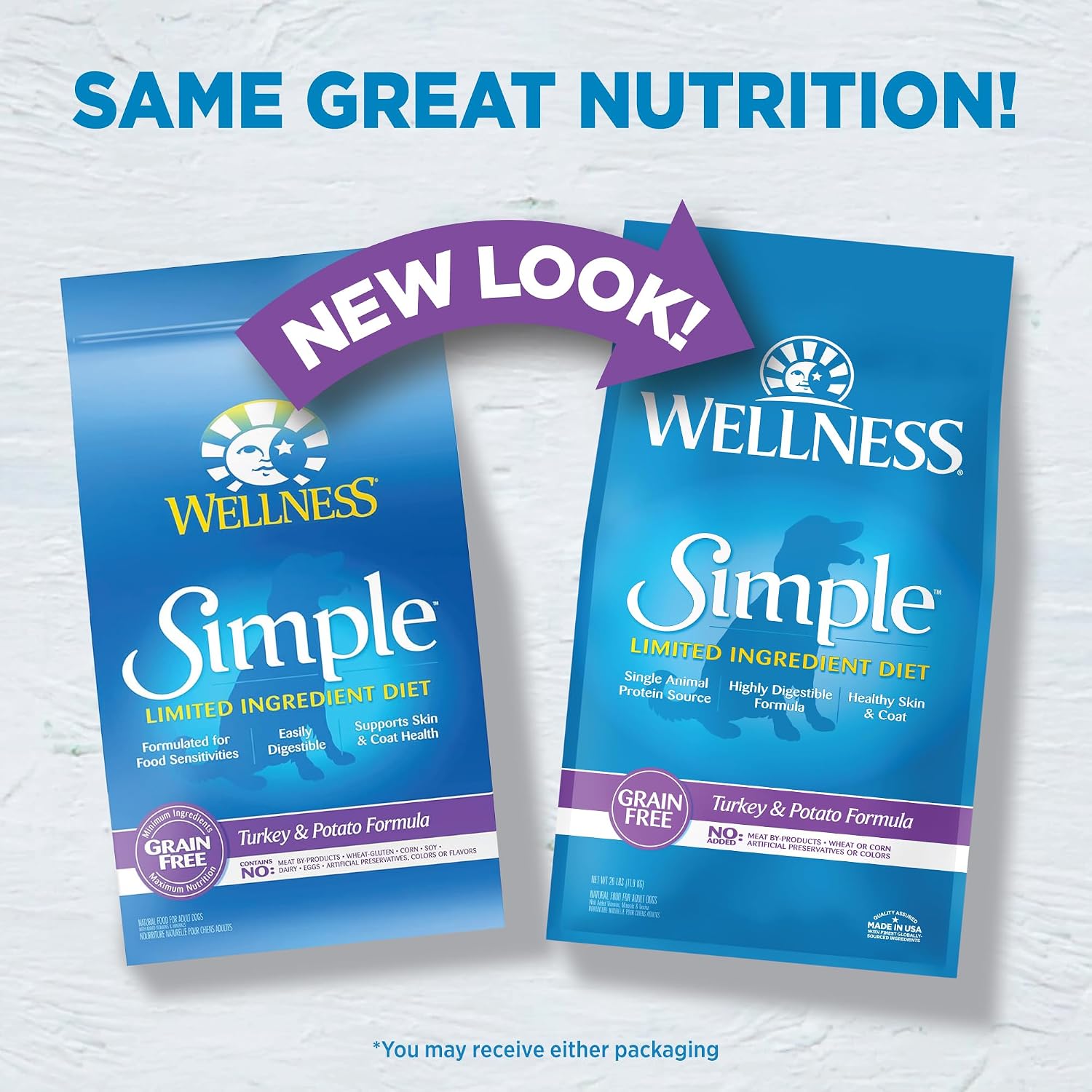Wellness Simple Limited Ingredient Small Breed Adult Dry Dog Food, Grain Free Kibble, Sensitive Stomach, Skin & Coat Support, Natural, Chicken Free, Salmon and Potato Recipe, 10.5 lb Bag