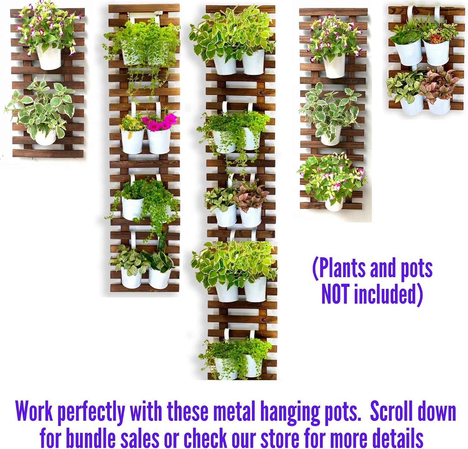 ShopLaLa Wall Planter (60cm, 2 Pack) Hanging Planters for Indoor Plants