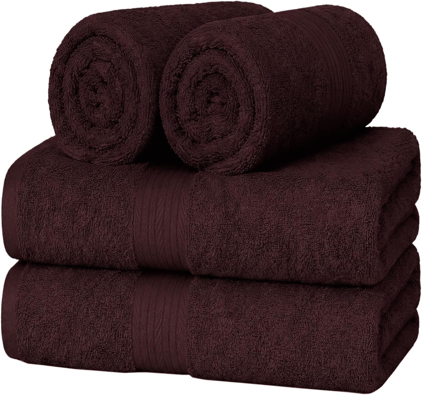 Ample Decor 100% Cotton Hand Towels 18x28 Inches, 600 GSM, Soft & Absorbent, Set of 12, Purple