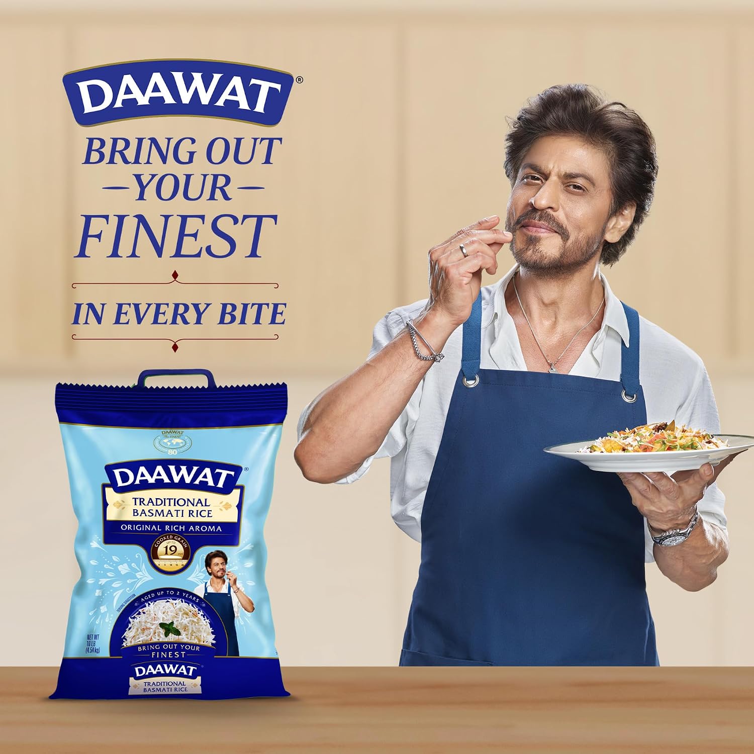 Daawat Traditional Basmati White Rice - 10 lb Bag | Authentic Extra Long Grain Basmati Rice - Great for Curries, Pilafs & Indian Recipes - Cook in Microwave or on Stove Top