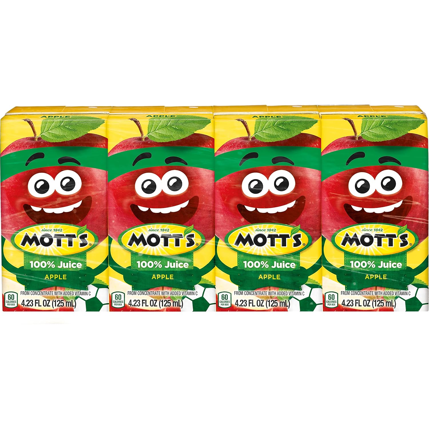 Mott's 100% Original Apple Juice, 6.75 Fl Oz Boxes, 32 Count (4 Packs Of 8), 2 Servings Of Fruit, 100% Fruit Juice, Gluten-free, Caffeine-free, Kosher, Contains No Artificial Colors Or Sweeteners