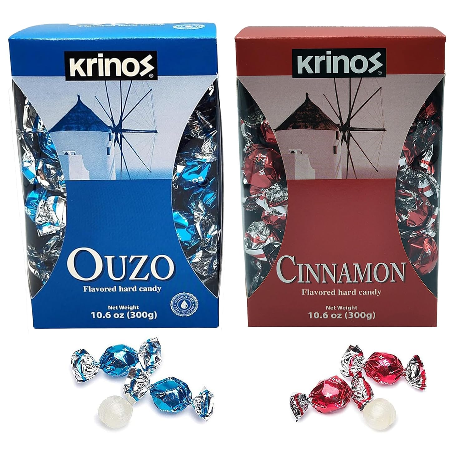 Krinos Cinnamon Candy - Hard Candy Imported from Greece, 10.6 oz | Natural flavors of cinnamon. Imported from Greece. Ideal as a after-meal palate cleanser and sharing at parties and gifts.