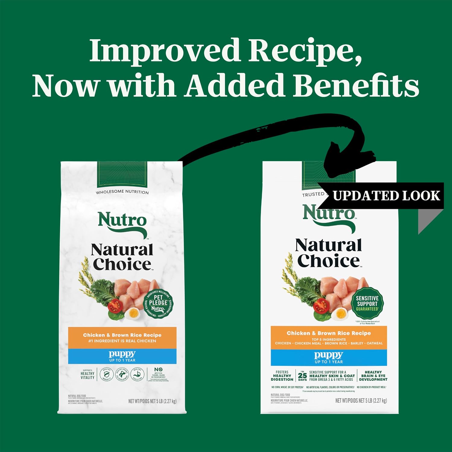 Nutro Natural Choice Puppy Dry Dog Food, Chicken & Brown Rice, 5 lb | Real chicken #1 ingredient, supports brain & eye development, healthy bones & muscles, non-GMO, made in USA
