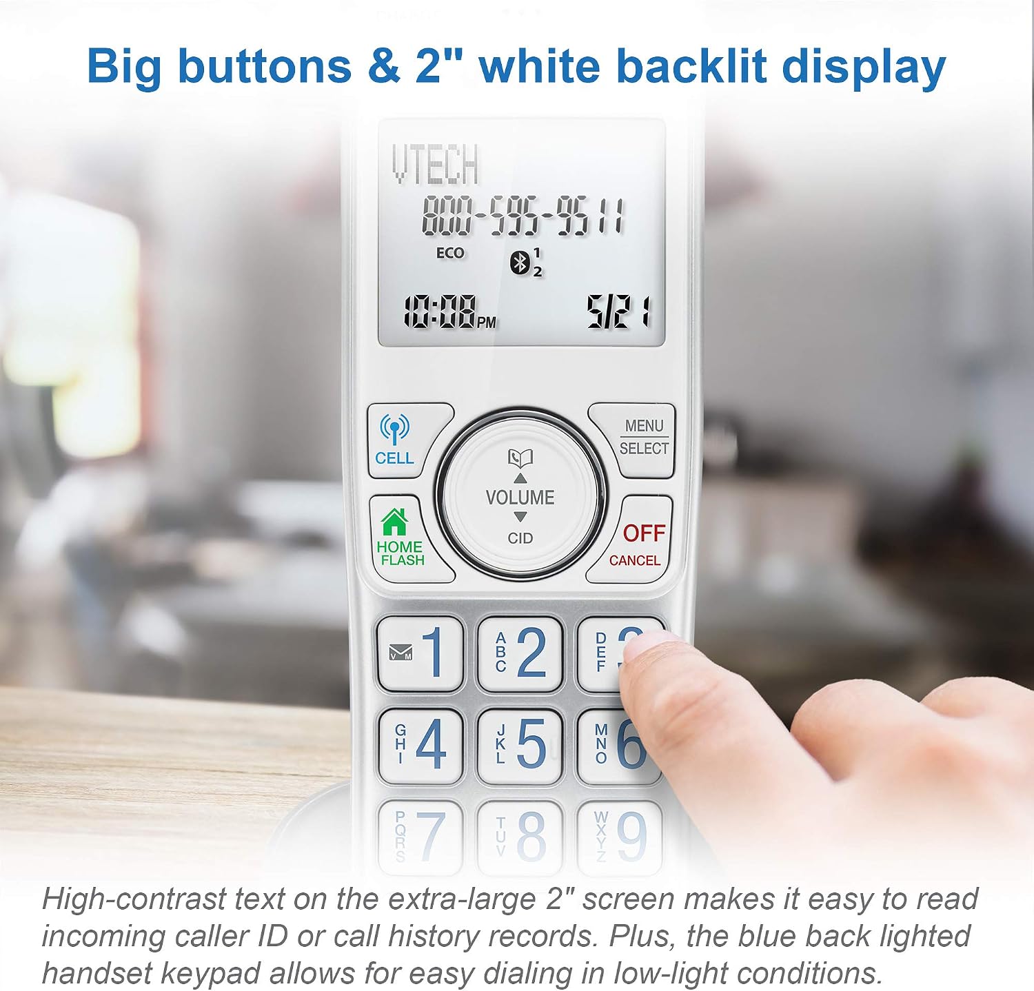 VTech VS112-27 2 Handset Cordless Phone with Answering Machine, Call Blocking, Caller ID, Intercom and Connect to Cell