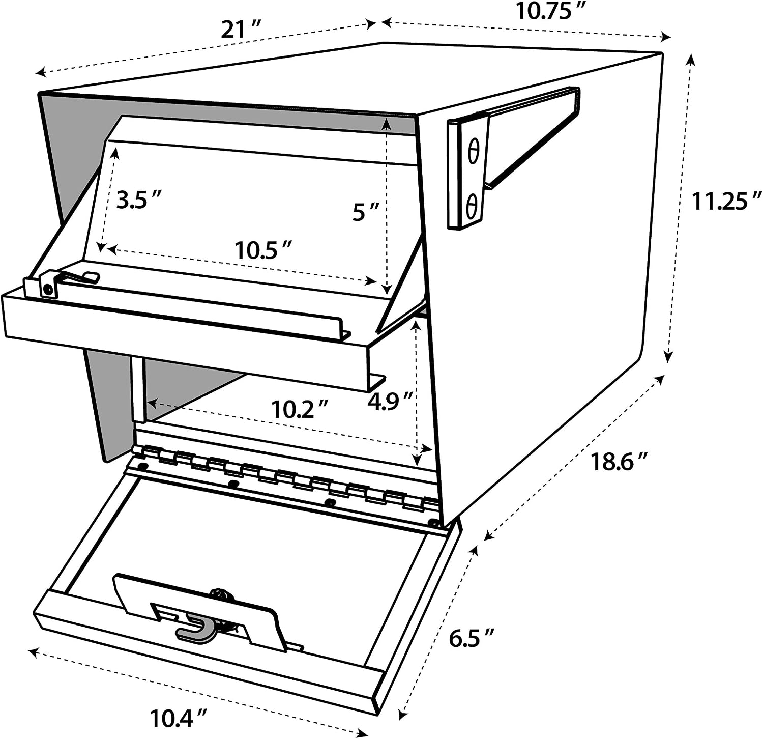 Mail Boss Mail Manager Modern Locking Post Mount Mailbox, USPS Approved | Patented anti-pry lock, accepts small packages