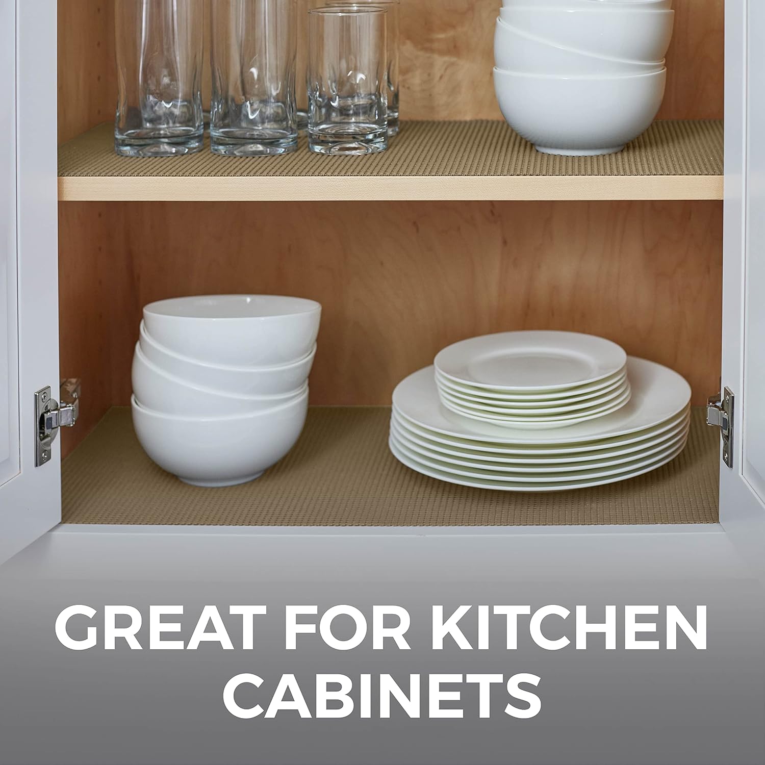 HOME GENIE Shelf Drawer and Cabinet Liner, Non Adhesive, 12x20 Soft Gray