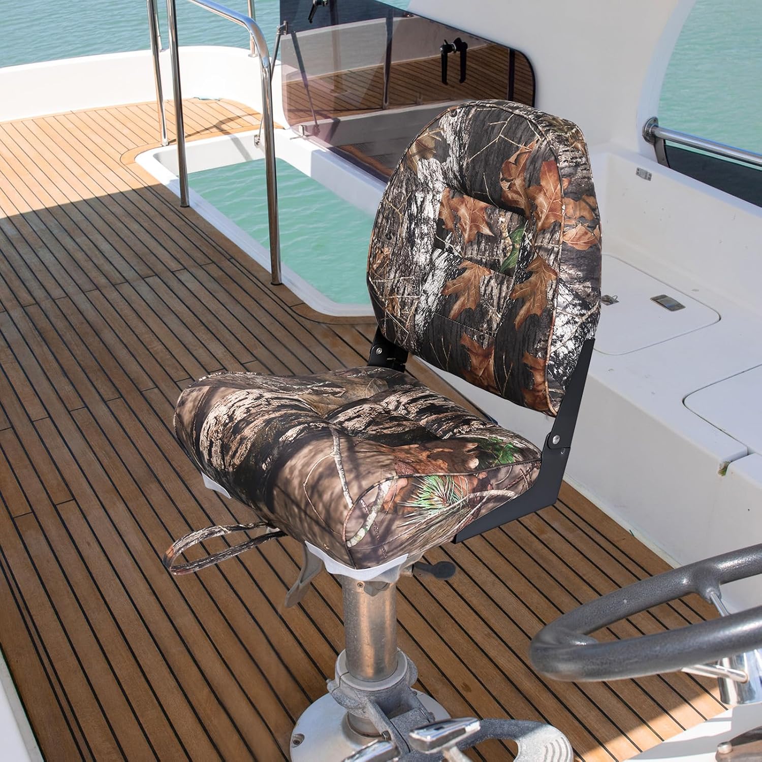 Leader Accessories Low/High Back Folding Fishing Marine Boat Seat 2 Pack