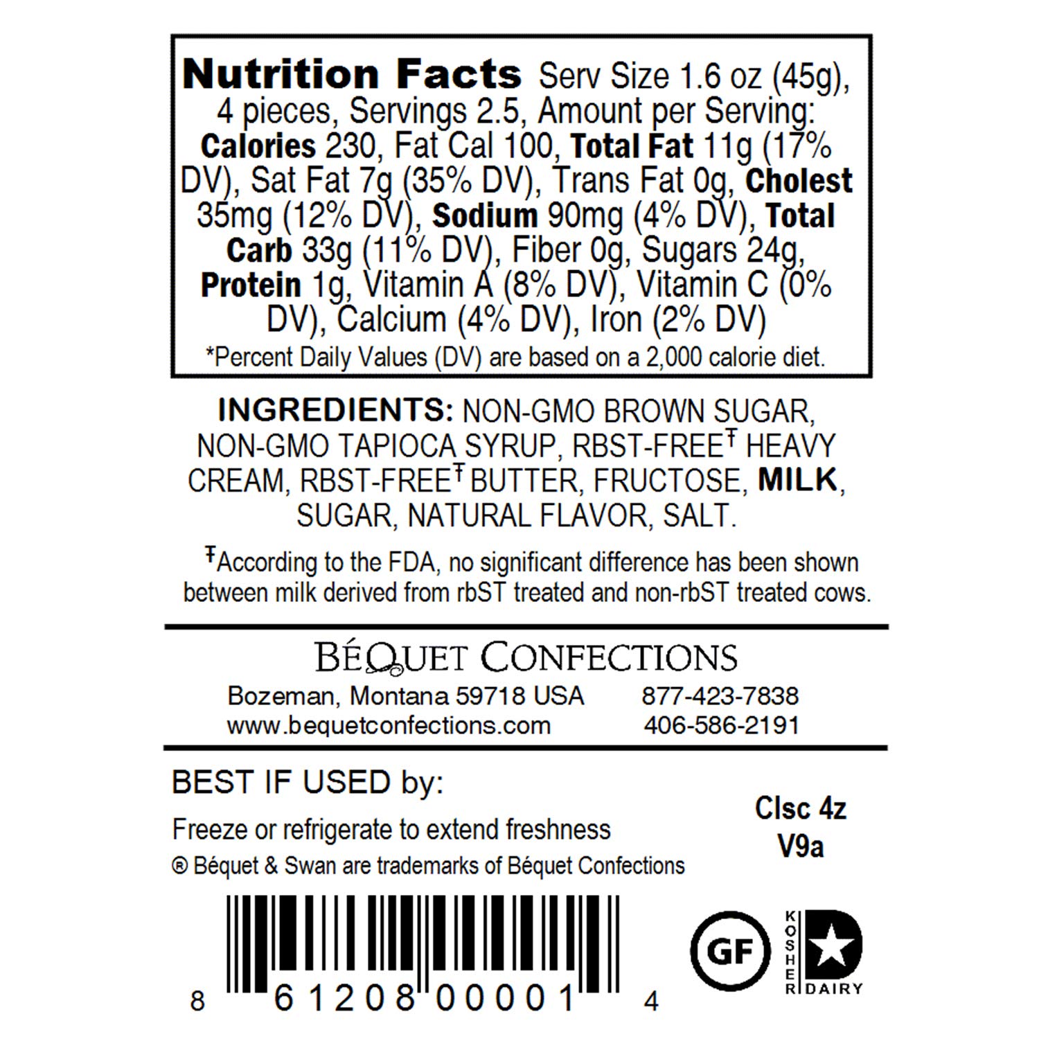 Béquet Classic Caramels - Soft Gourmet Candy - 24oz Resealable Pouch