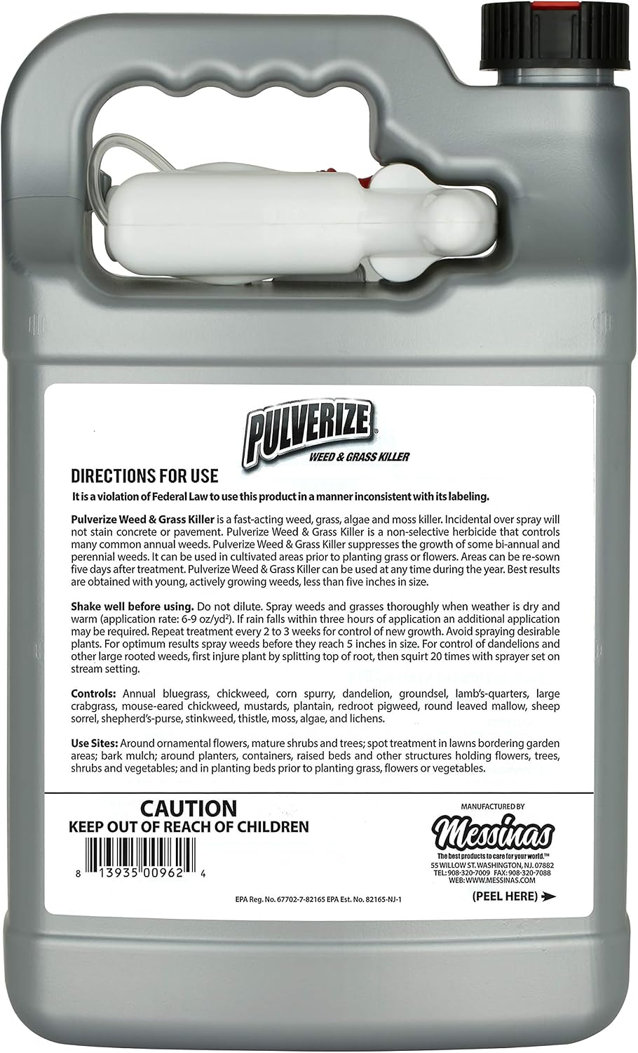 Weed and Grass Killer, All Natural, Fast Acting, Non-Staining, Safe for People and Pets, Herbicide for Moss, Algae, Weeds, and Grass