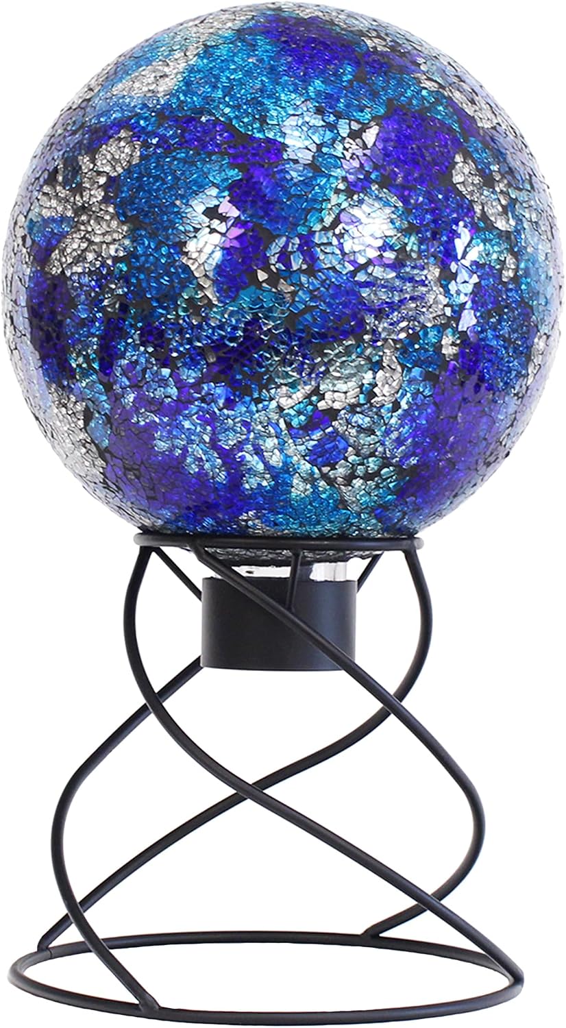 Echo Valley Blue/Aqua Gazing Globe, Hand Crafted Glass Globe, Outdoor Décor, 10 inch