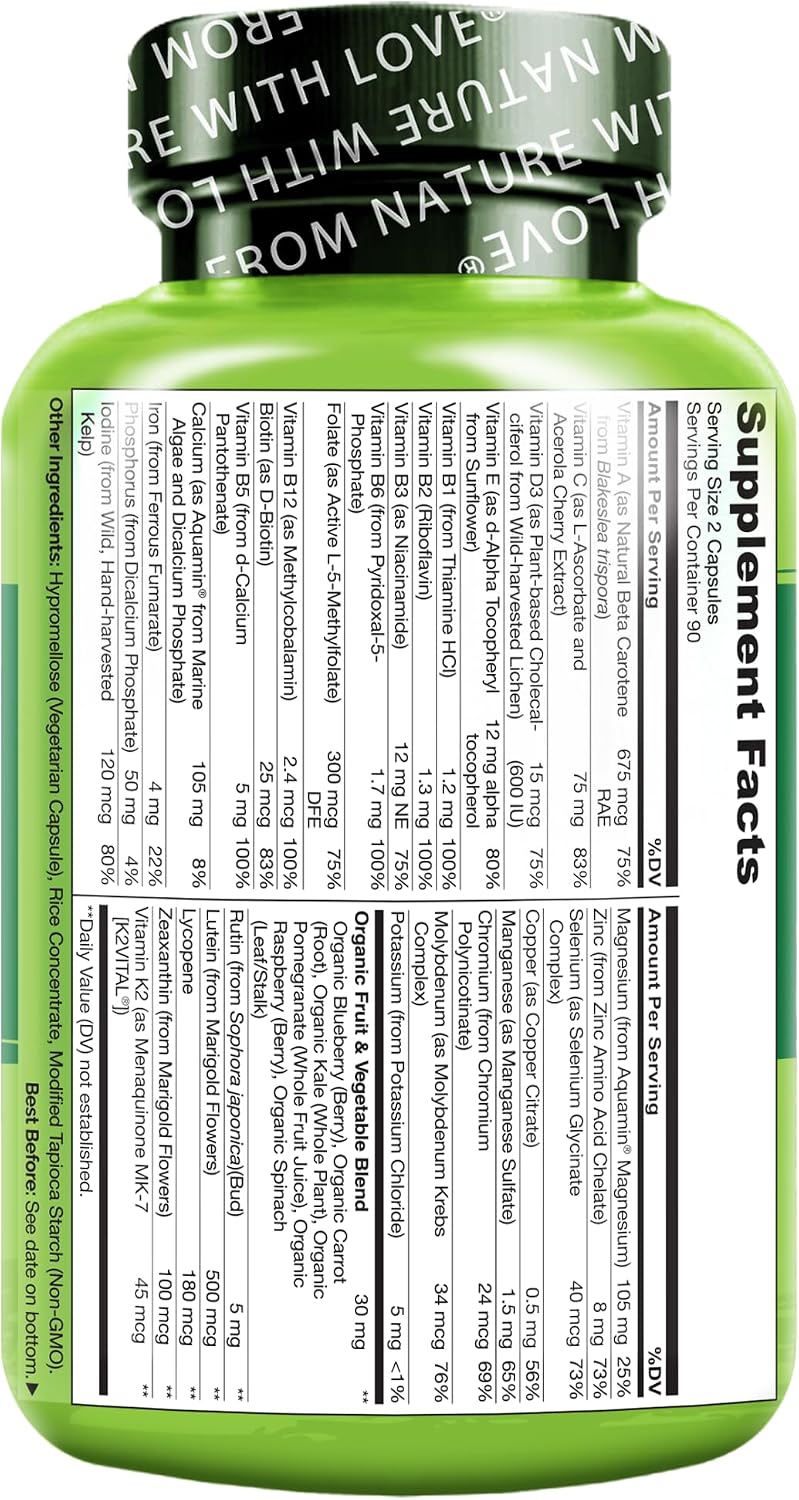 NATURELO Multivitamins for Teenage Girls/Boys, 120 Capsules