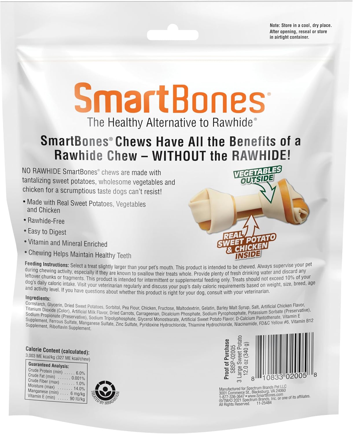 SmartBones Large Chews, Treat Your Dog to a Rawhide-Free Chew Made with Real Meat and Vegetables | With With Real Chicken, Easy To Digest Chew, Vitamin & Mineral Enriched, Helps Maintain Healthy Teeth, For Large Dogs