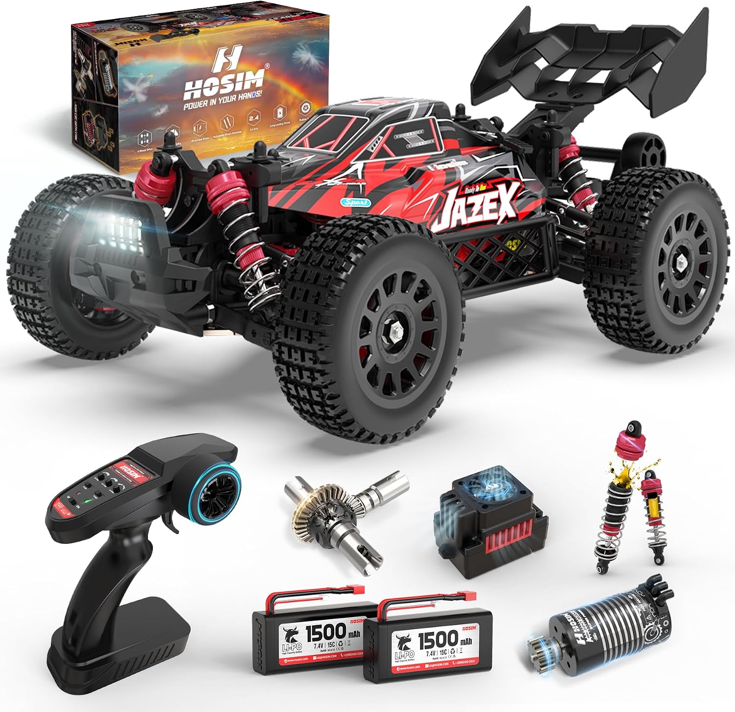 Hosim Brushless RC Buggy for Adults and Kids 60KM/H, 1/14 Electric High Speed All Terrain Remote Control Car, Hobby RC Trucks 4x4 Off Road RC Car