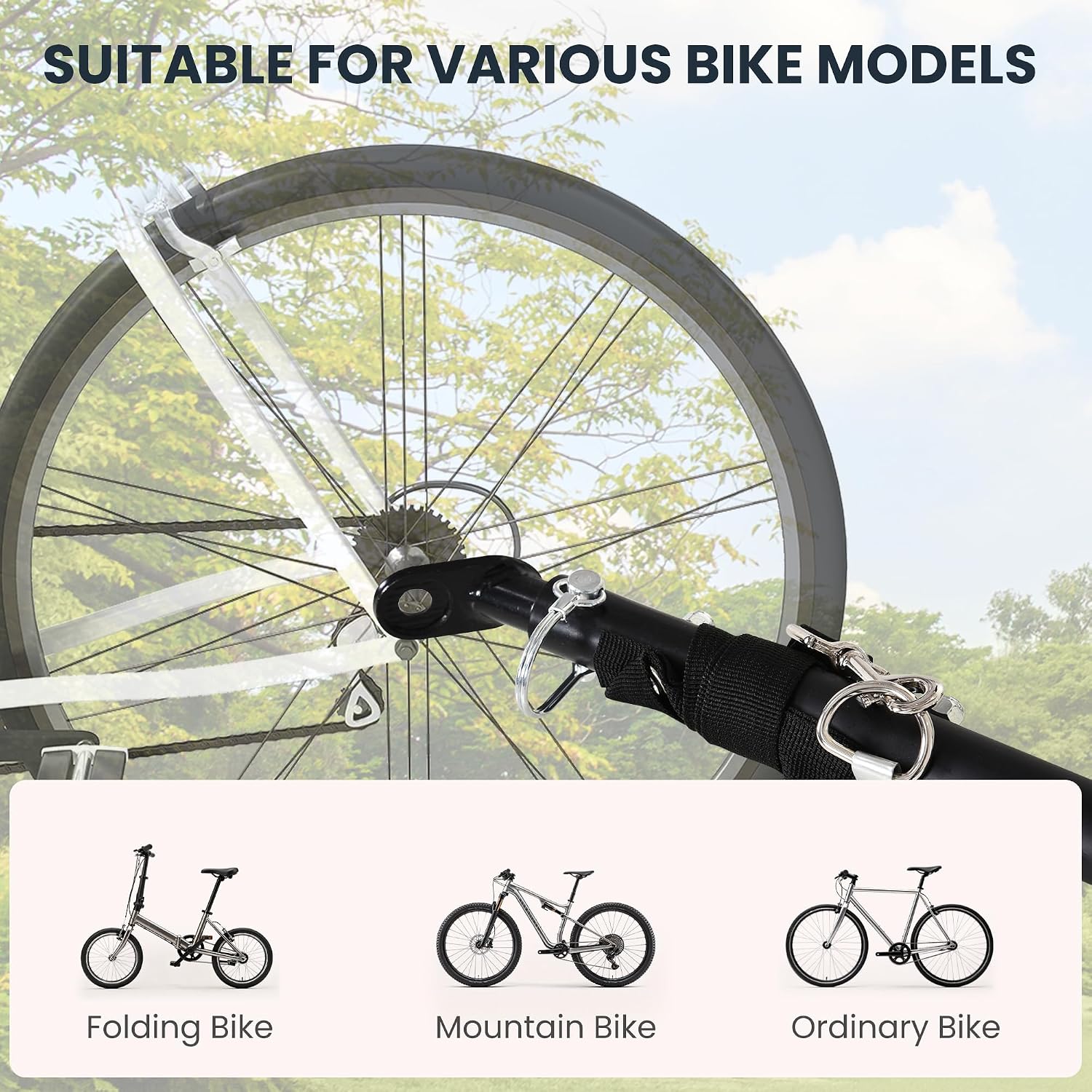 Aosom Bike Trailer Foldable Bicycle Trailer16 Inch Pneumatic Tire Black | Universal Coupler, Foldable Frame, Safe Reflectors Design