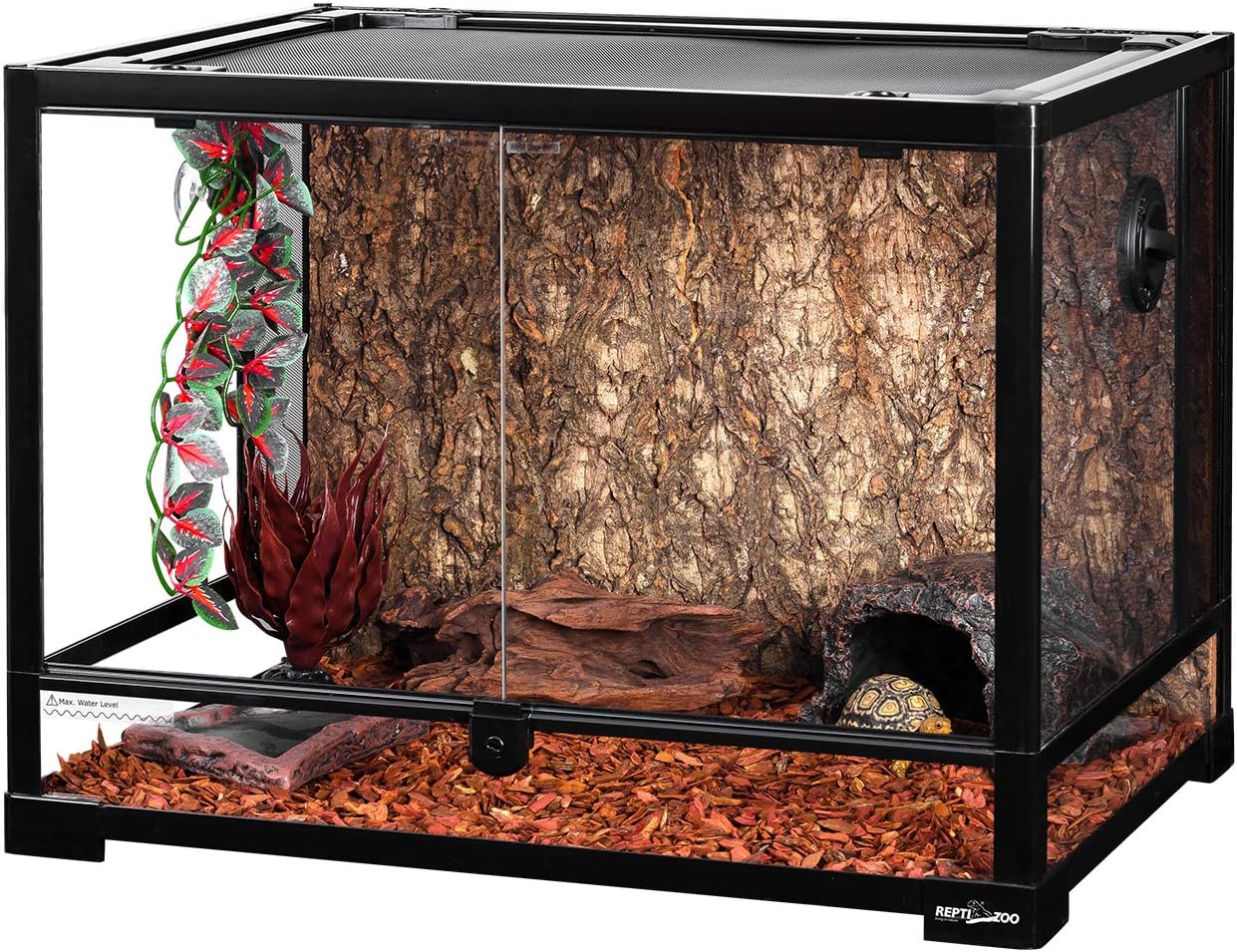 REPTI ZOO 85 Gallon Large Reptile Tank, Wide & Tall Tempered Glass Large Reptile Terrarium 47.2" x 17.7"x 23.6" for Tortoise Snake