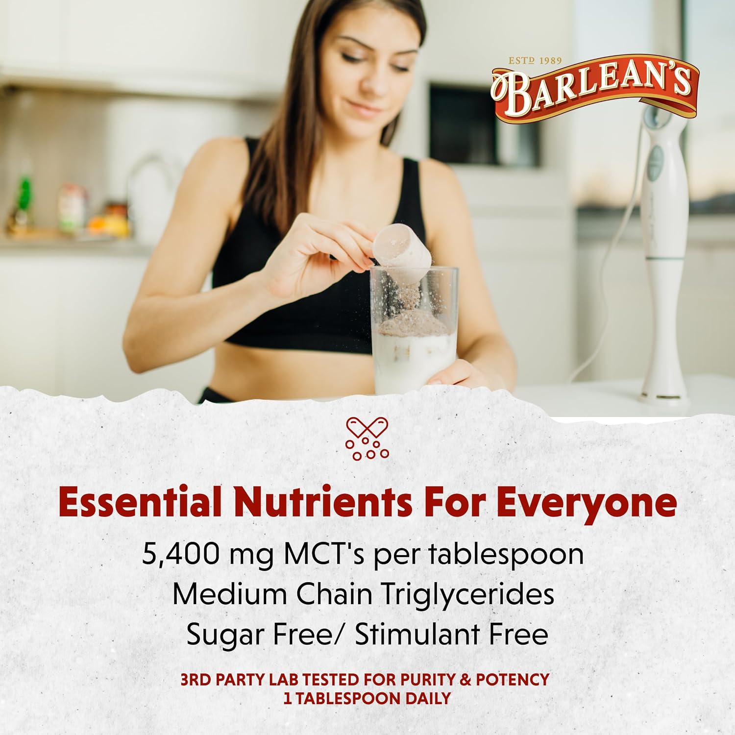 Barlean's MCT Oil Supplement, Coconut Flavored for Keto Coffee, Emulsified Creamy Liquid Syrup with 5,400mg Plant-Based MCT's to Support Energy, Focus and Wellness, 16 oz | Coconut MCT oil, emulsified creamy liquid, keto coffee creamer, energy and focus…
